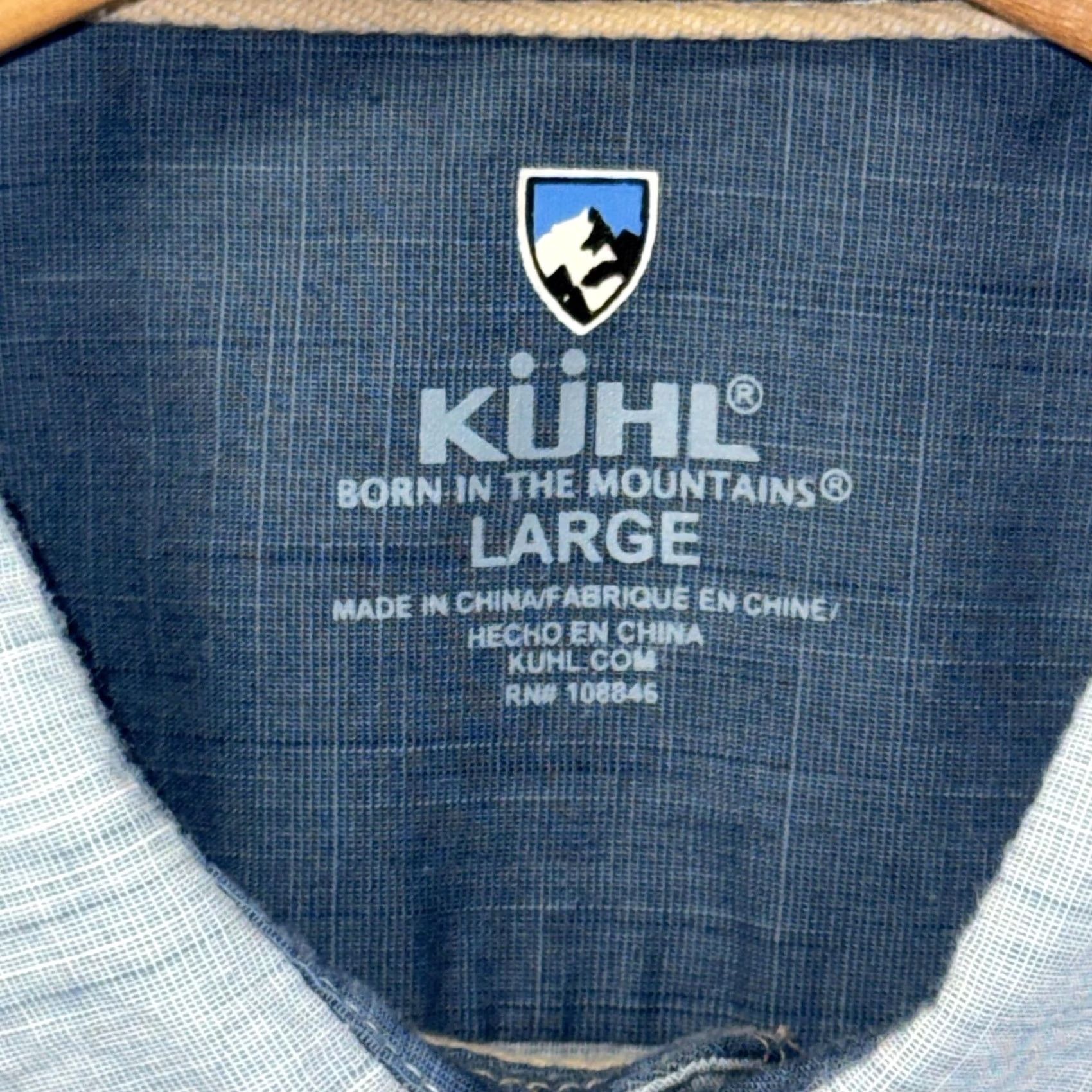 Vintage Kuhl Shirt Mens Large Blue Gray Short Sleeve Button Front Cotton Blend Outdoor Size US L / EU 52-54 / 3 - 4 Thumbnail