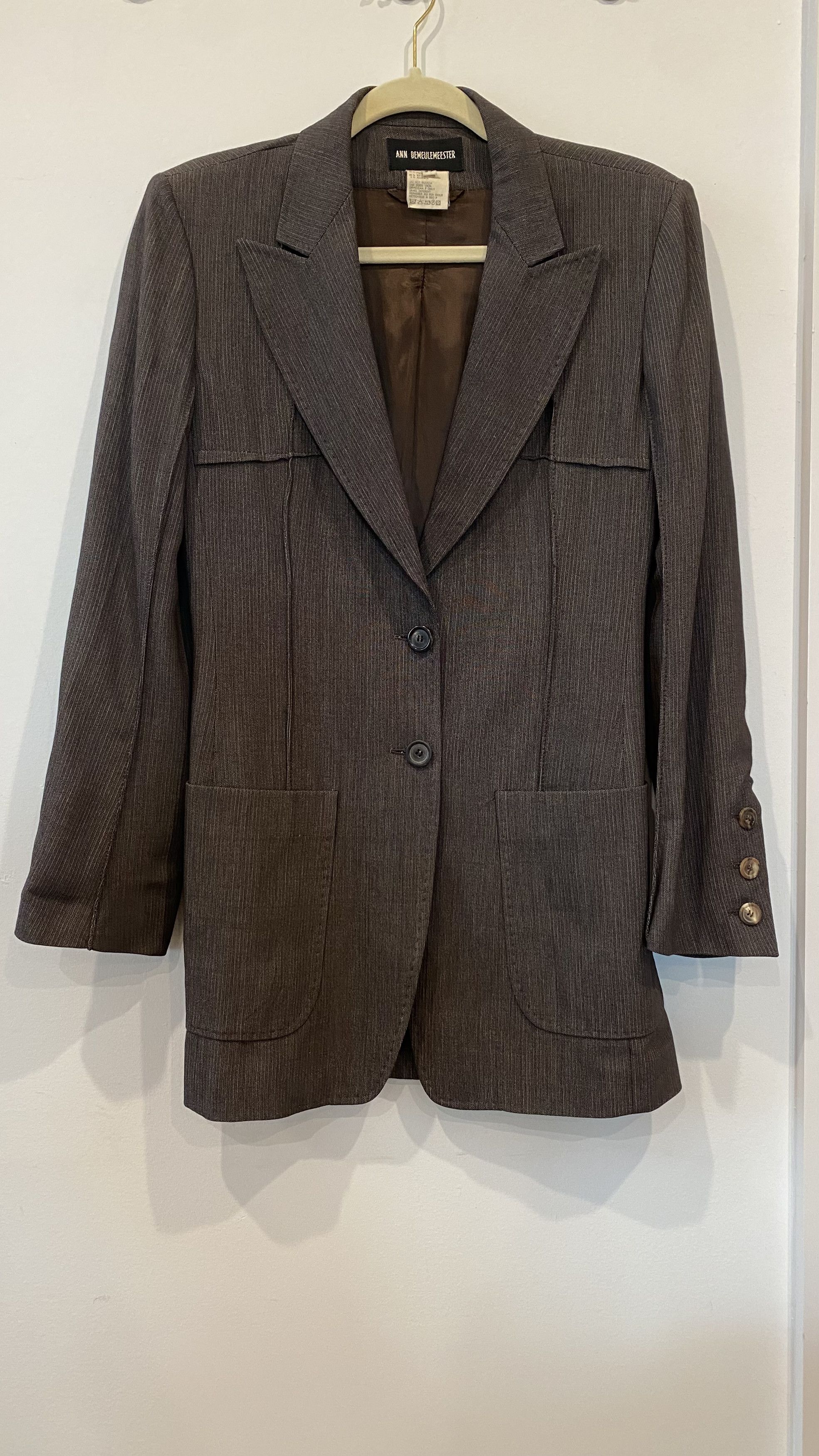 image of Ann Demeulemeester Vintage Blazer in Grey, Women's (Size XS)