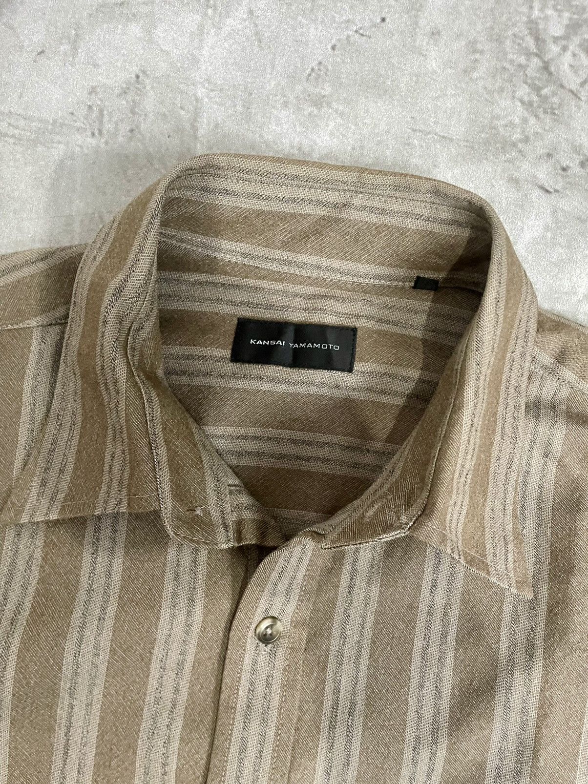 Kansai Yamamoto Kansai Yamamoto Long Shirt Button Up Stripe Pattern Size US L / EU 52-54 / 3 - 3 Thumbnail