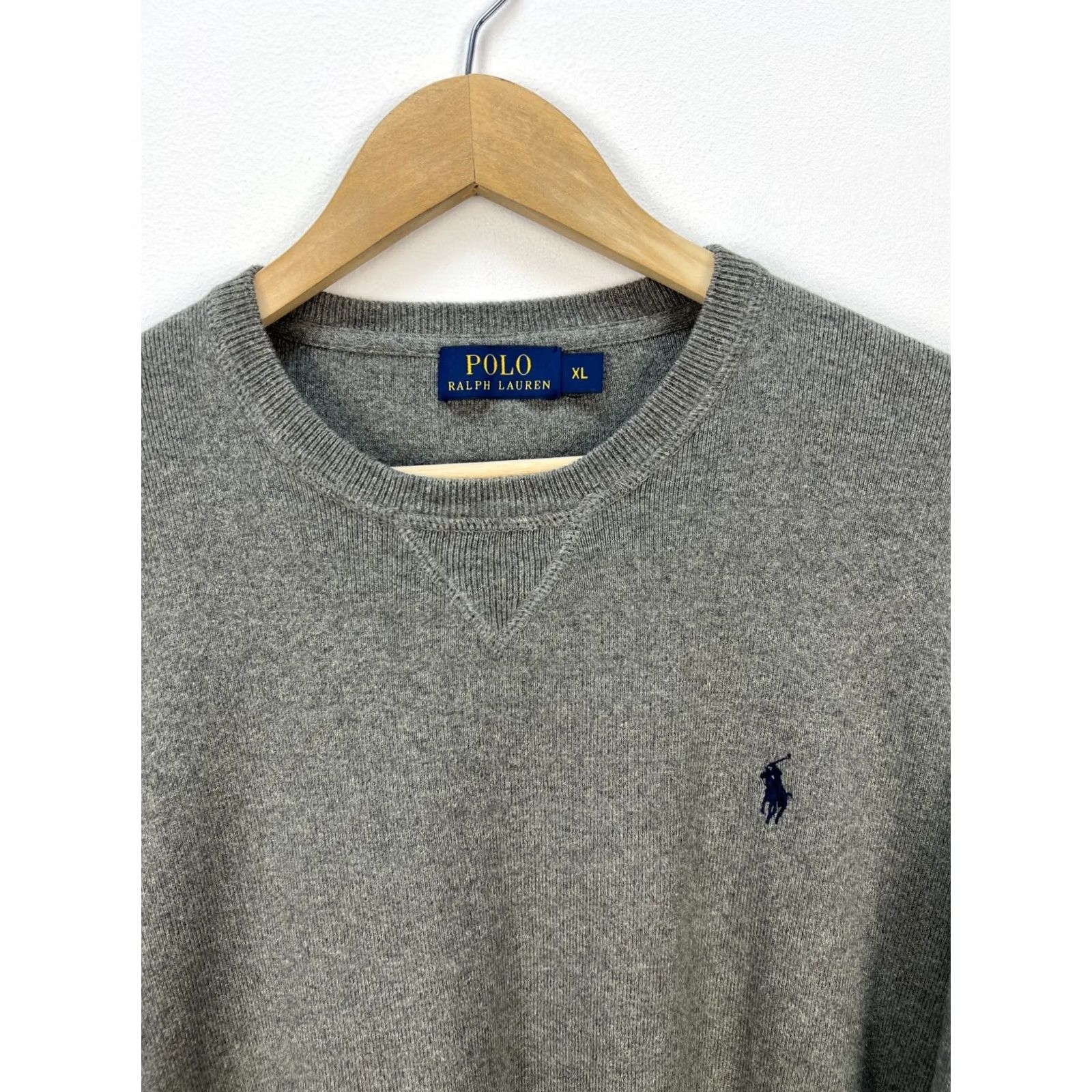 Polo Ralph Lauren VINTAGE Polo Ralph Lauren Sweater Mens XL Gray Pullover Cotton Crew Neck Men Size Size US XL / EU 56 / 4 - 2 Thumbnail