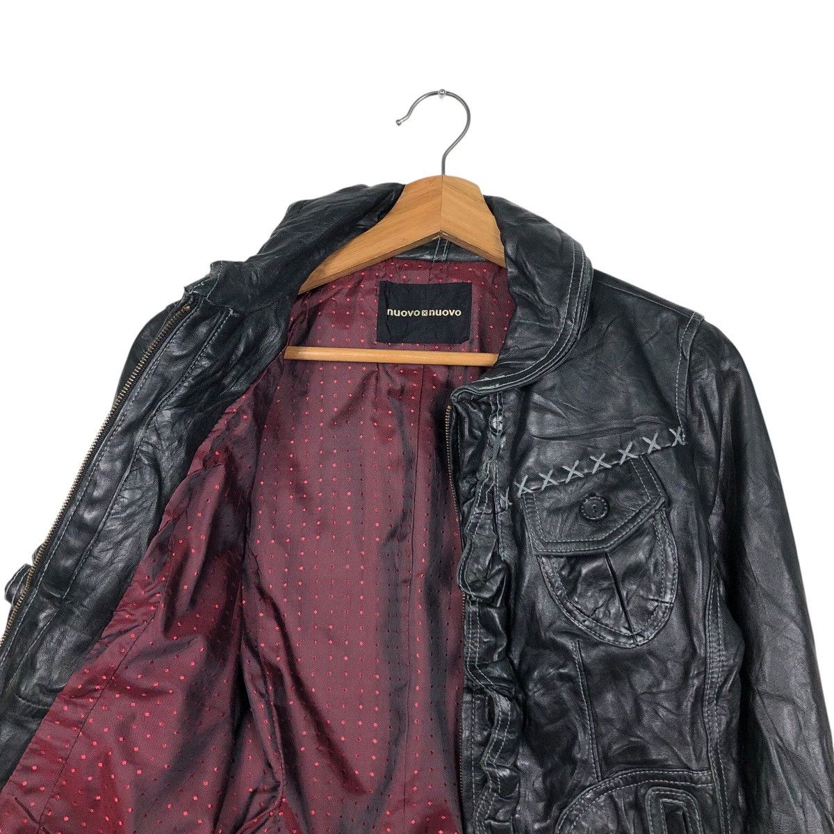 Japanese Brand Cropped Biker Leather Jacket Nouvo Nouvo Issey Miyake Size US S / EU 44-46 / 1 - 12 Thumbnail