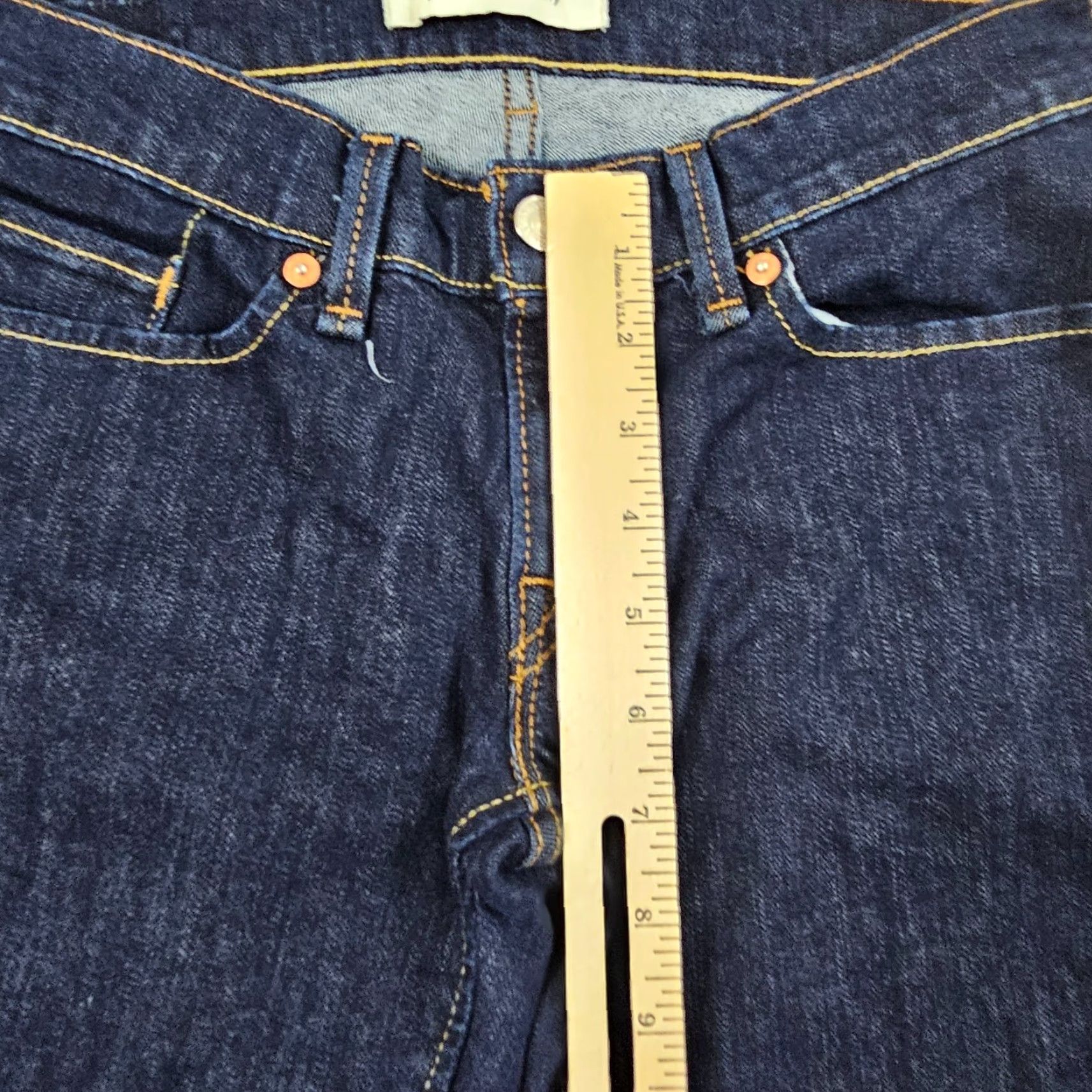 Levi's Levis 524 Jeans Womens 5 Skinny Too Superlow Stretch Dark Wash Low Rise 27x26 Size 27" / US 4 / IT 40 - 4 Thumbnail