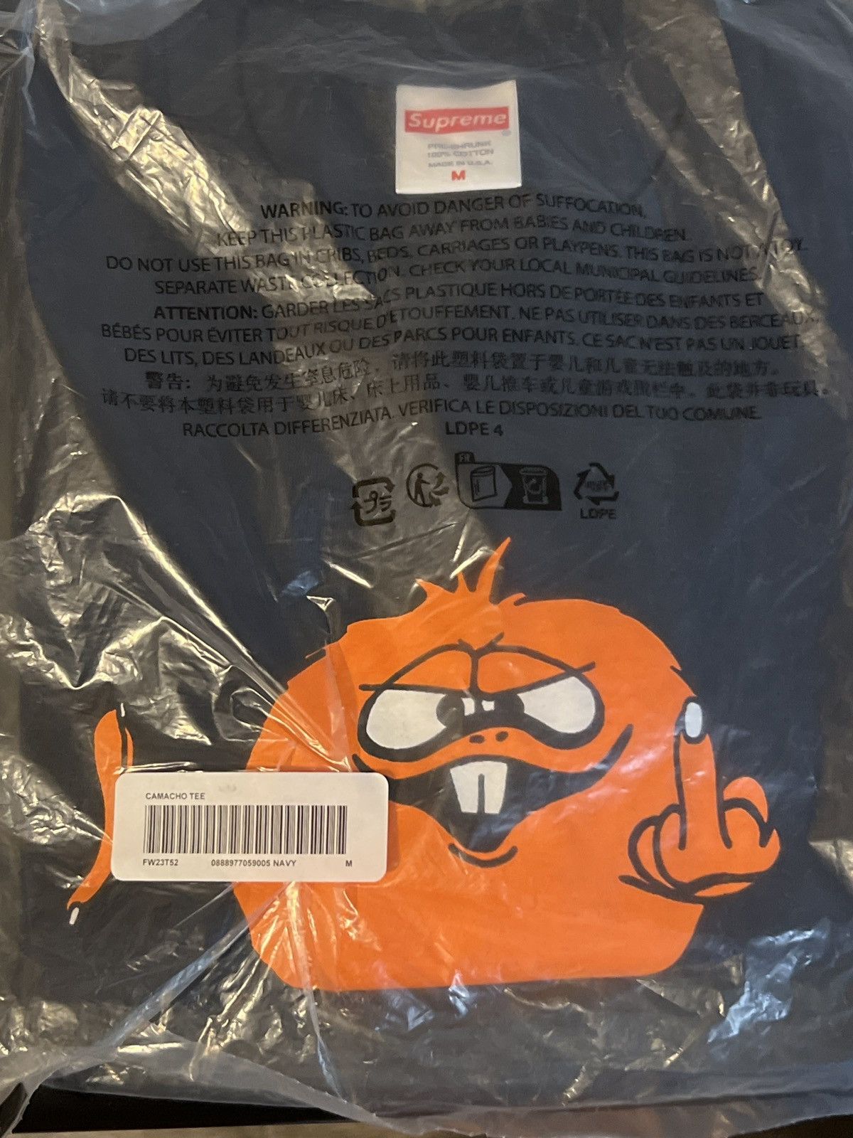 Supreme Supreme Camacho Tee Navy (Size Medium) Size US M / EU 48-50 / 2 - 2 Thumbnail