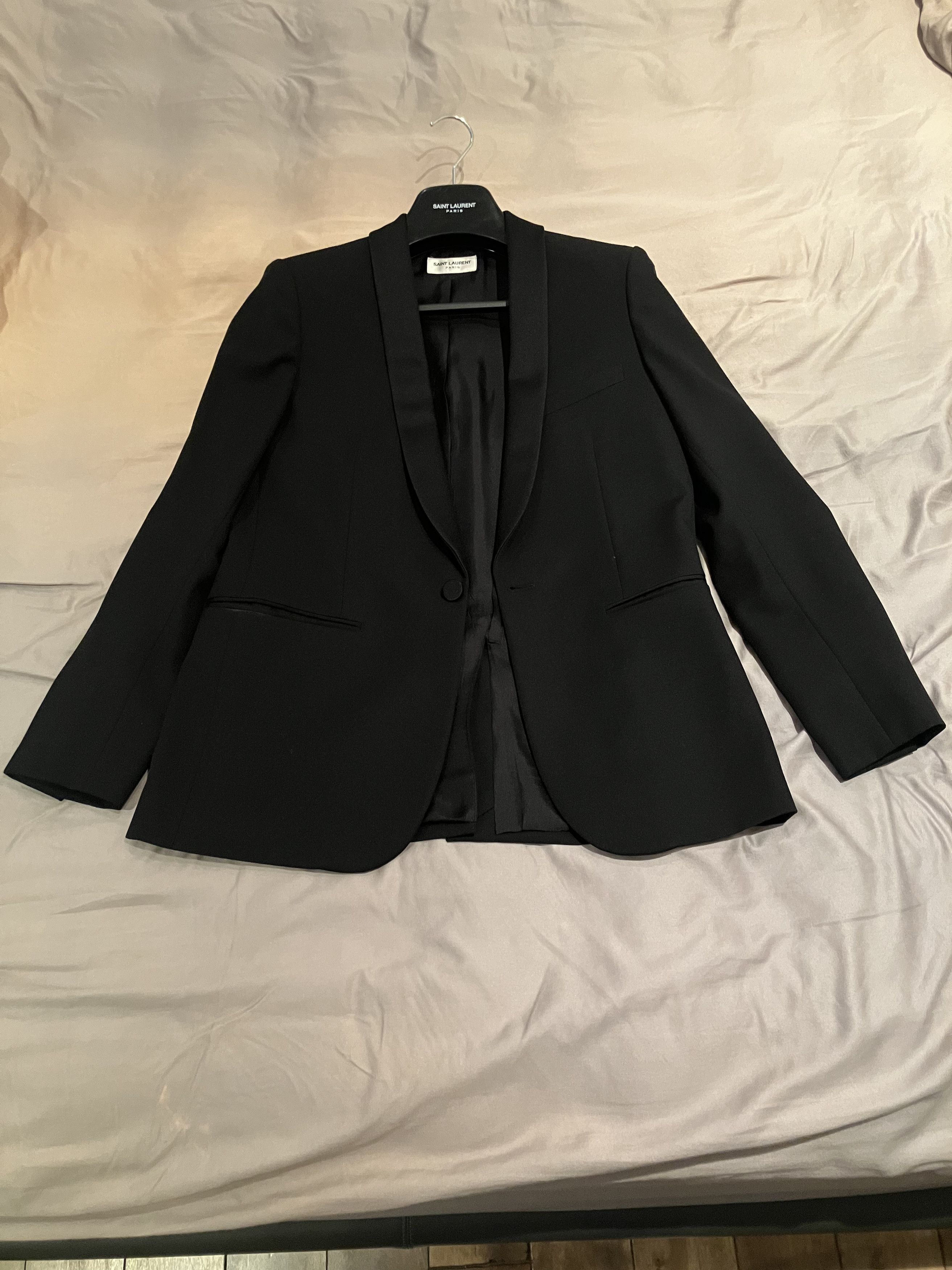 Saint Laurent Paris Classic Shawl Collar Le Smoking Jacket Size 46S - 3 Thumbnail