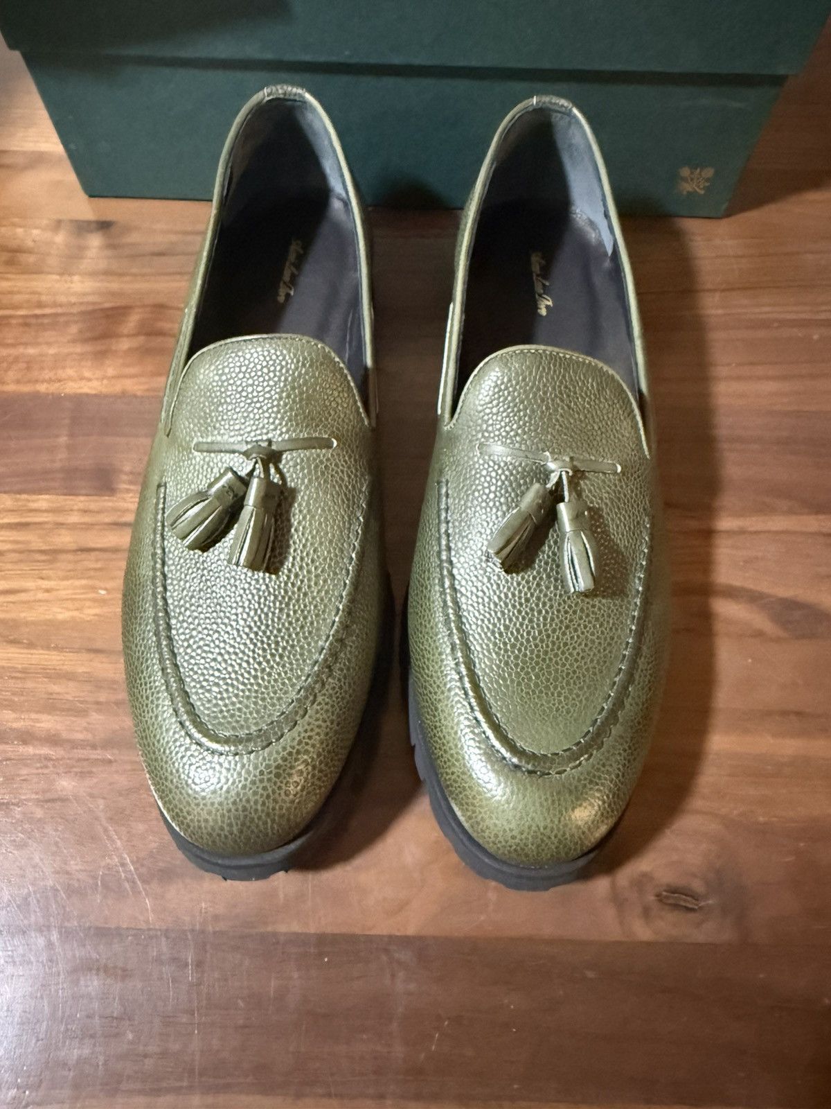 Aimé Leon Dore ALD Aime Chicco Riso Green Tassel Loafers Men’s Size 11.5 GREEN CHICCO RISO LOAFERS – Shop The Sample main image 2