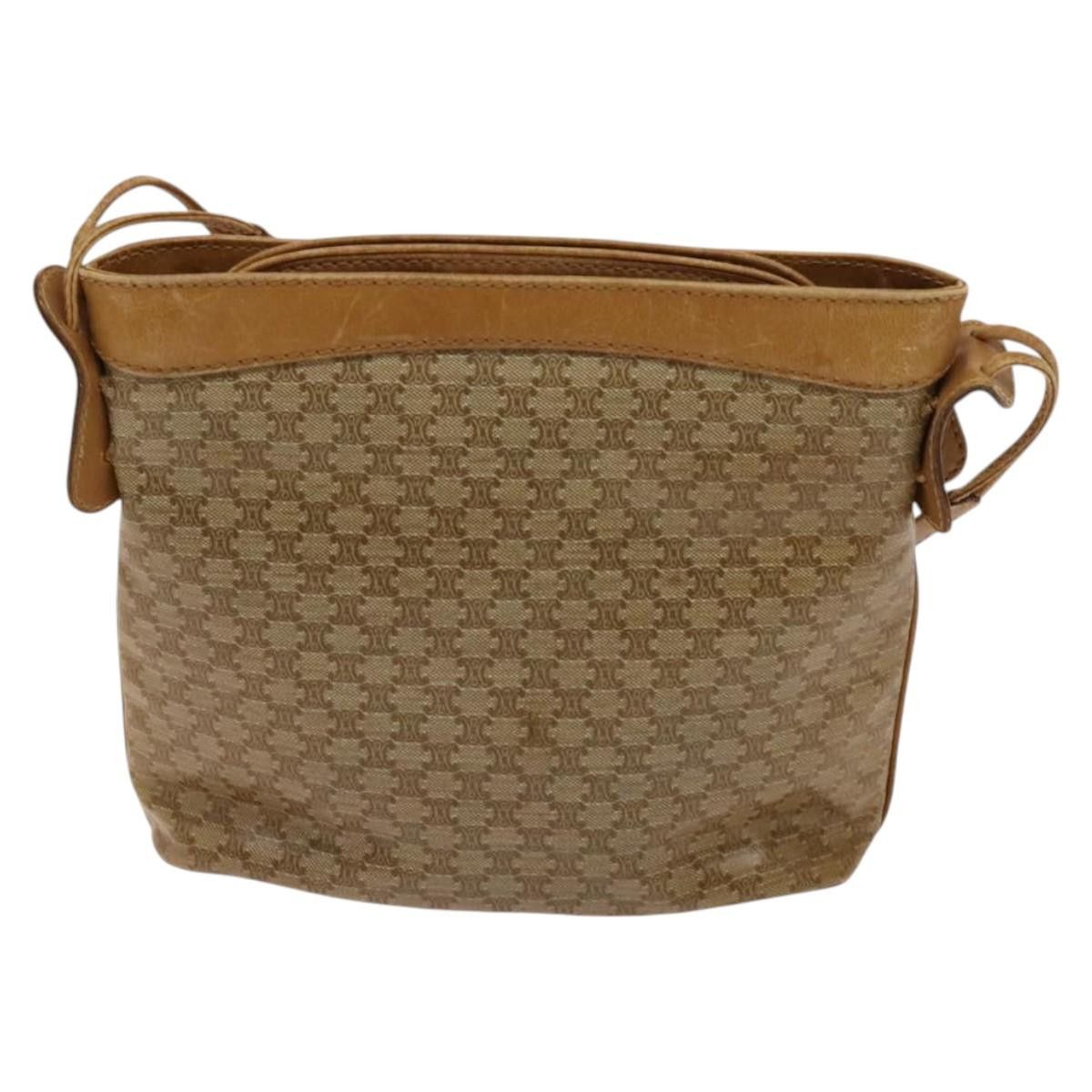 Celine CELINE Macadam Canvas Shoulder Bag Beige Gold Size ONE SIZE - 3 Thumbnail