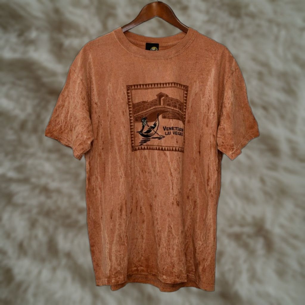 Vintage VINTAGE The Venetian Las Vegas Casino Tie Dye T Shirt Men Medium Brown Cotton Crew Neck Short Sleeve Embroidered Graphic Print Gun? Size US M / EU 48-50 / 2 - 1 Thumbnail