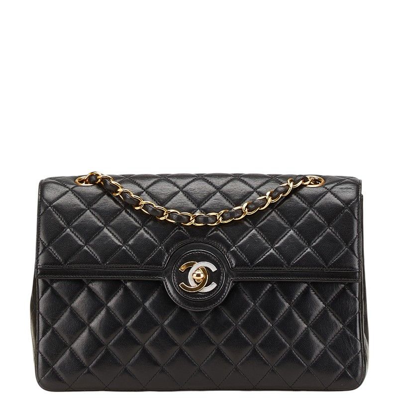 Chanel Chanel Coco Mark Matelasse Paris Limited Lambskin 2Way Shoulder Bag Leather Shoulder Bag in Black, Women's