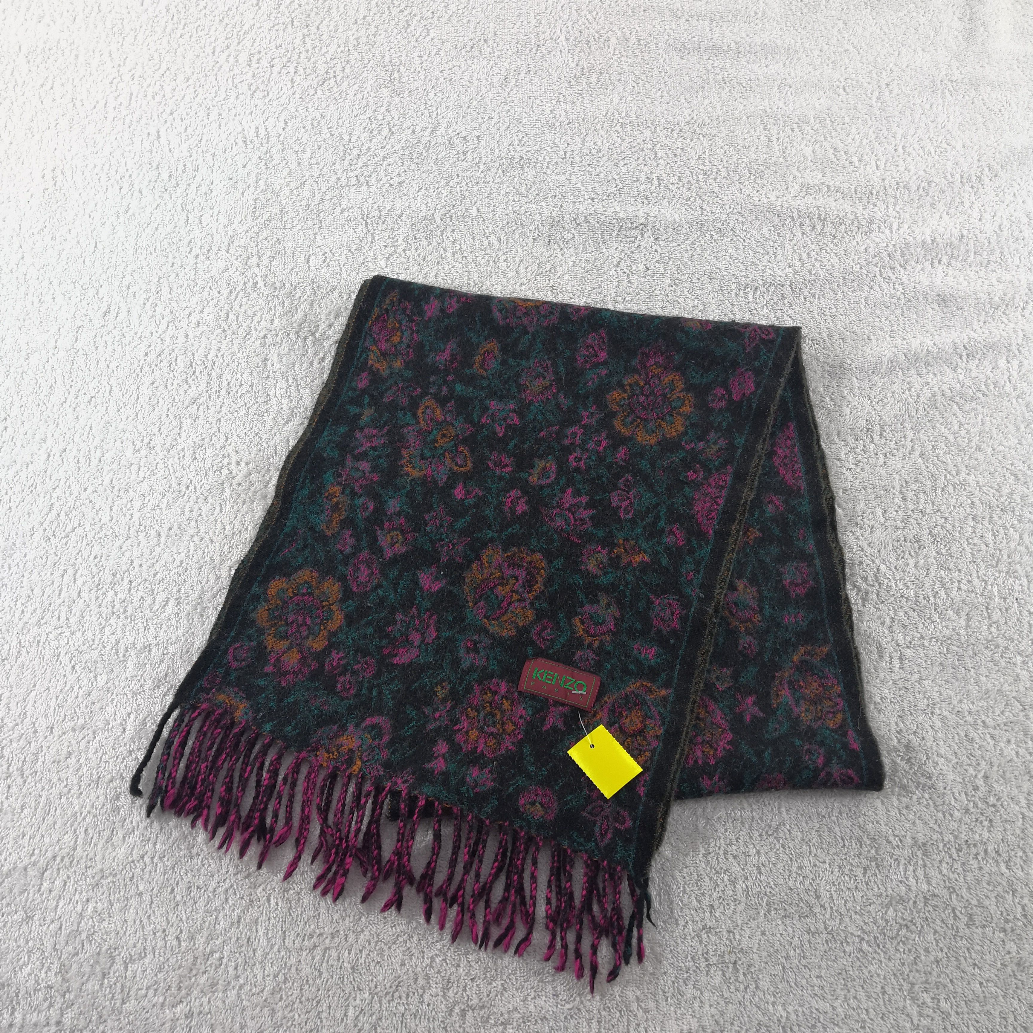 Kenzo Vintage Kenzo Wool Scarf Floral Muffler Winter Scarves . Size ONE SIZE - 3 Thumbnail