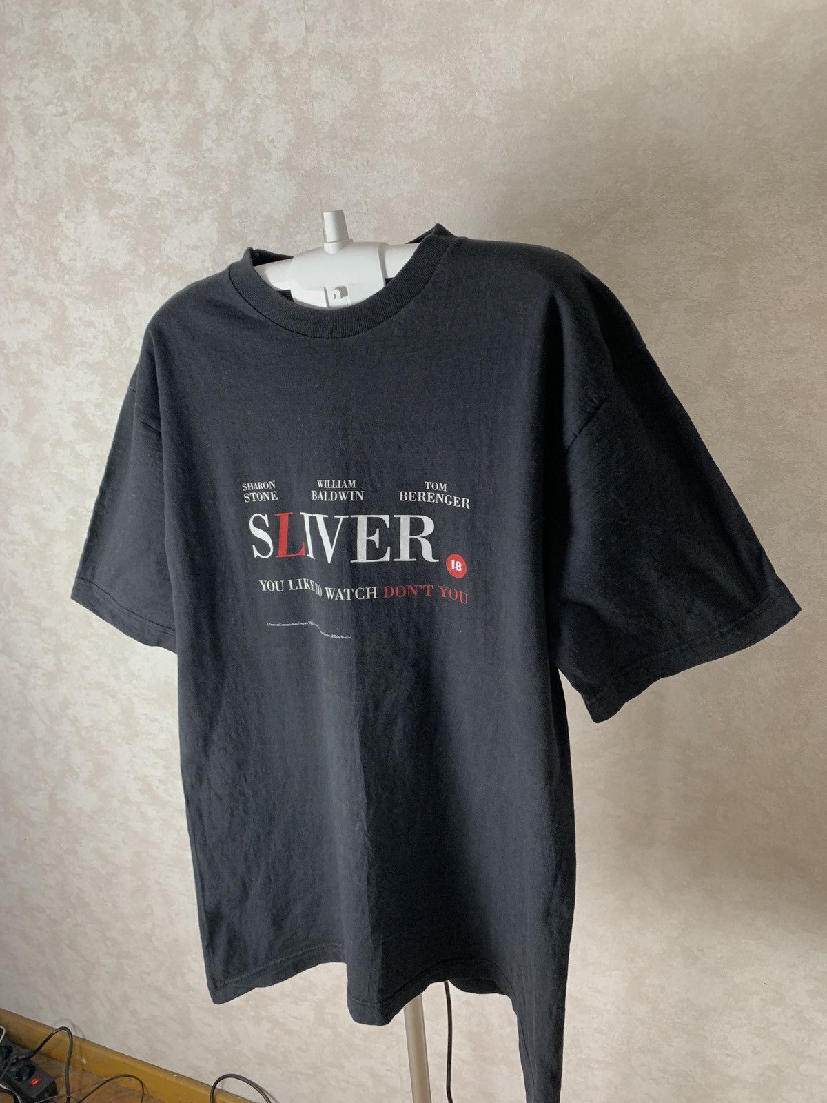 Vintage Sliver 1993 Logo Tee Moovie Sexy Erotic Film18+Sharon Stone Size US XL / EU 56 / 4 - 3 Thumbnail