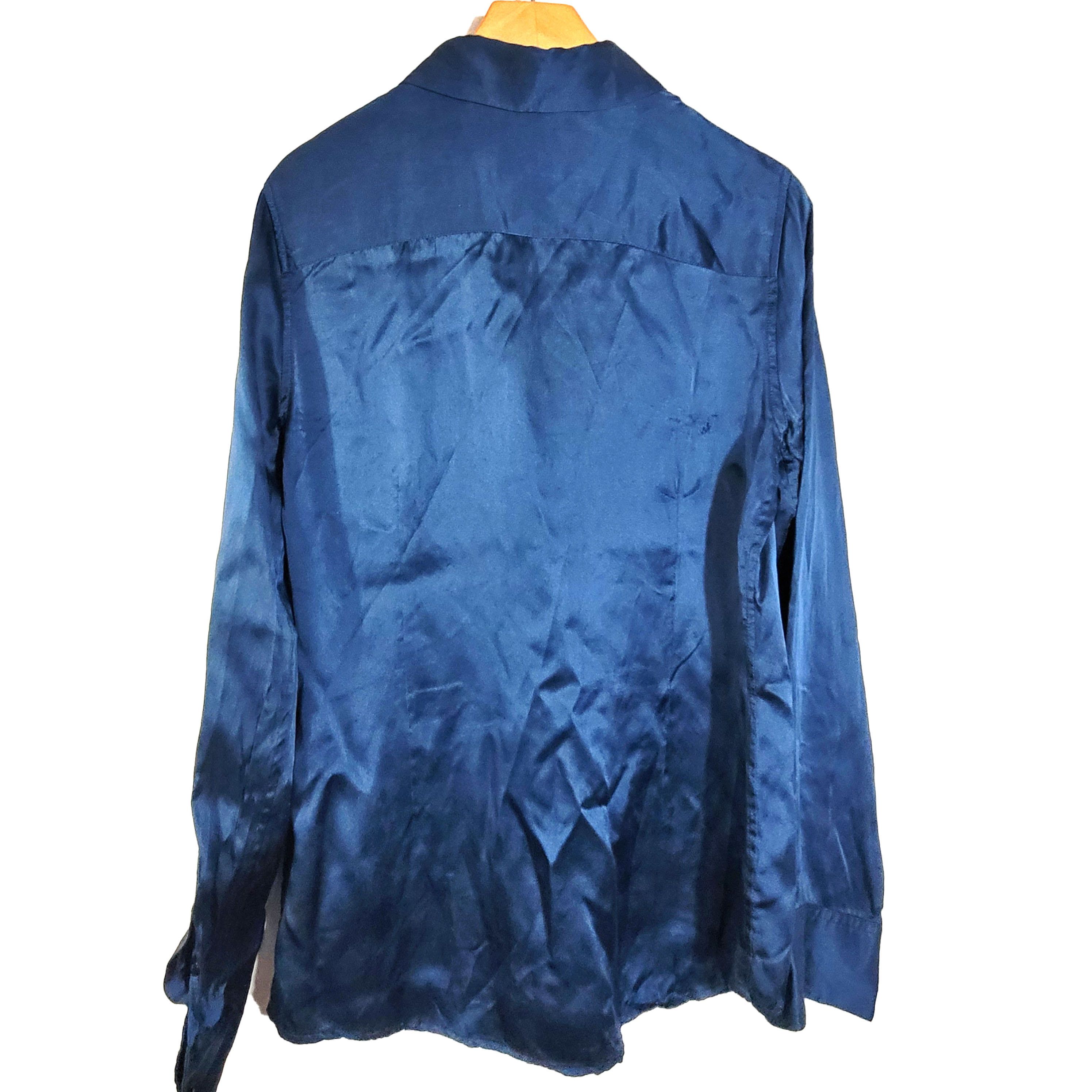 Other Women's Size S Satin 100% Silk Long Sleeve Shirt SAJ907 Size S / US 4 / IT 40 - 2 Thumbnail