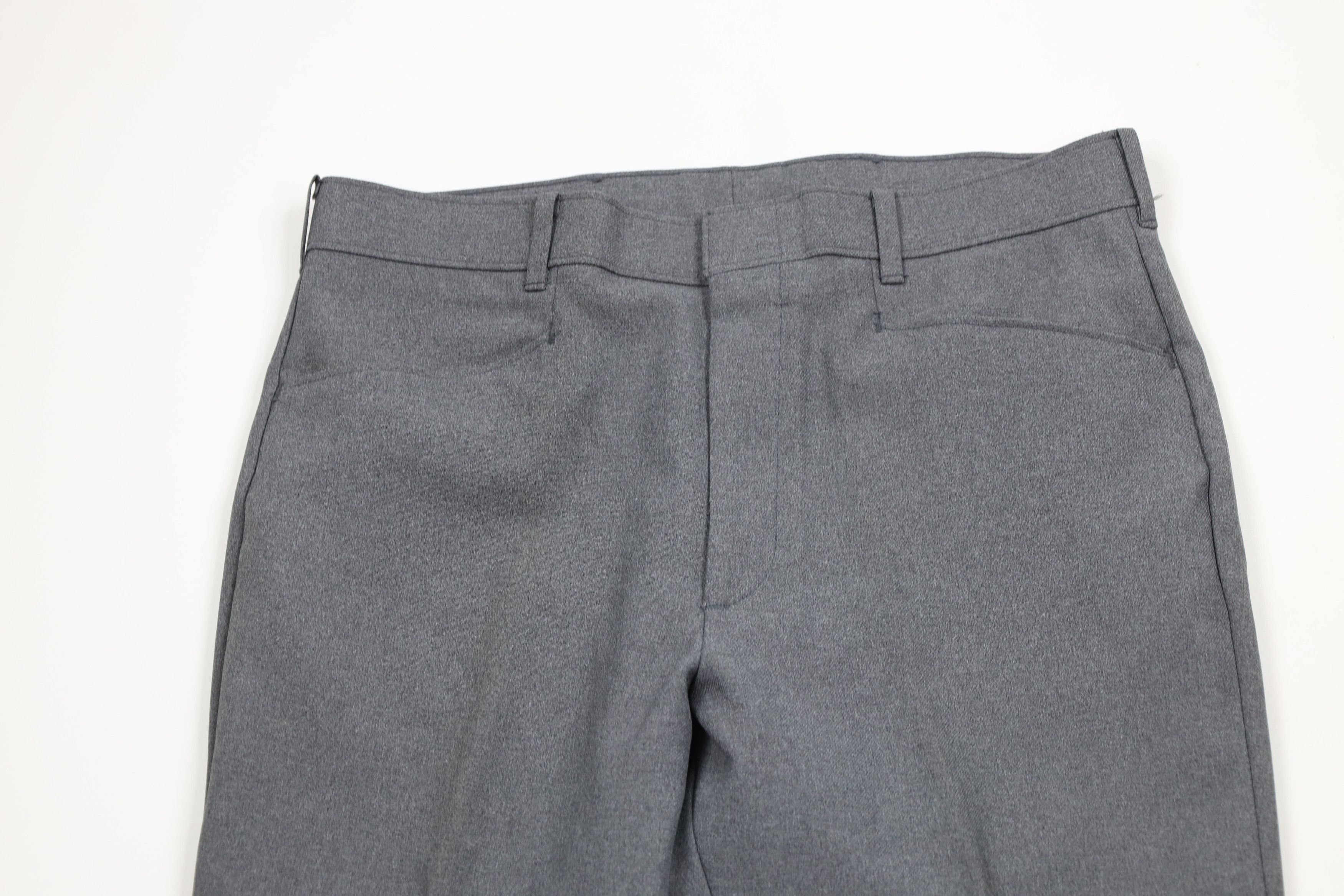 Levi's × Vintage Vintage 70s Levis Wide Leg Knit Chino Pants Heather Gray USA Size US 32 / EU 48 - 2 Thumbnail