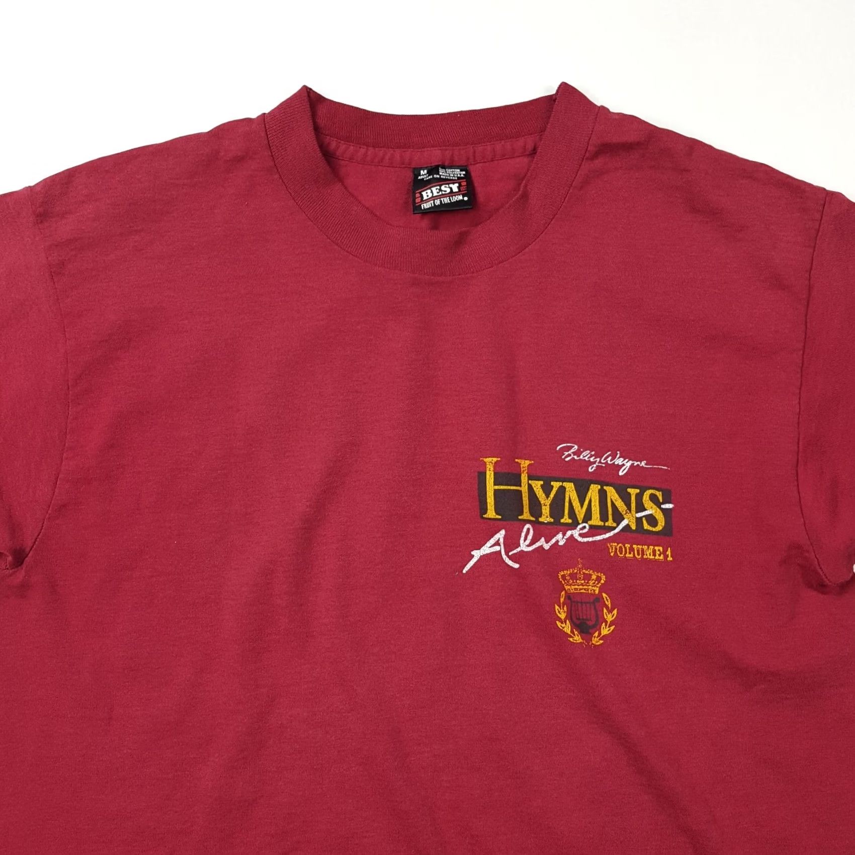 Fruit Of The Loom VINTAGE Hymns Men's T-Shirt Short Sleeve Jesus Religious 90s Retro USA Psalm Red Size S Fruit of the Loom Size US S / EU 44-46 / 1 - 2 Thumbnail