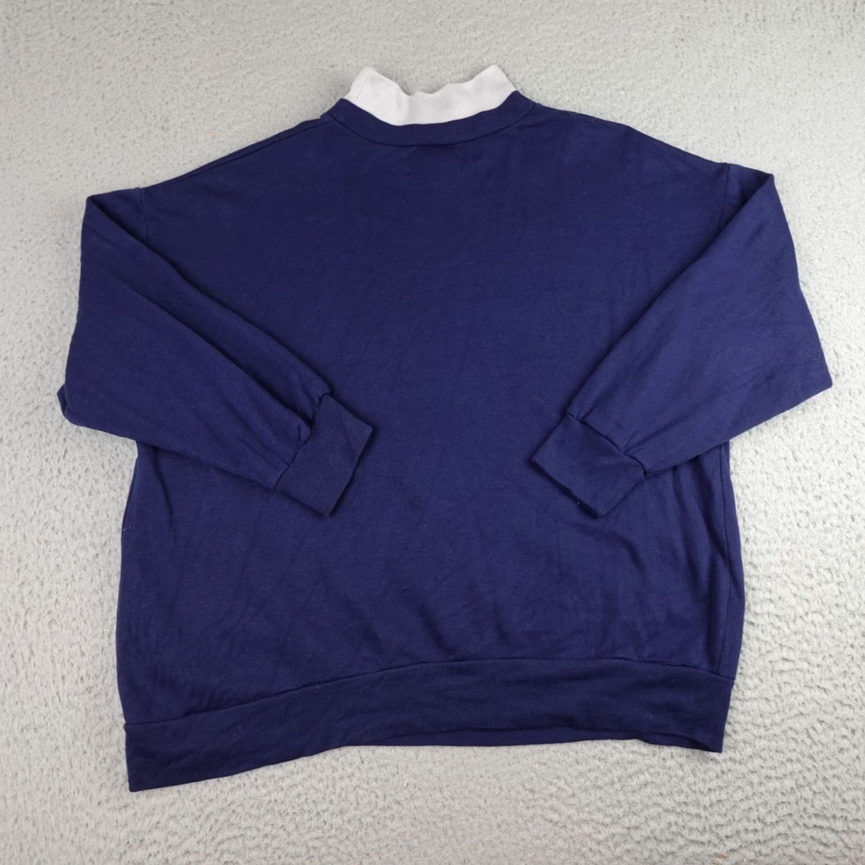 Basic Editions VINTAGE Basic Editions Sweater Womens 1X Blue Cat Animals Grandma Turtleneck Size XL / US 12-14 / IT 48-50 - 7 Thumbnail