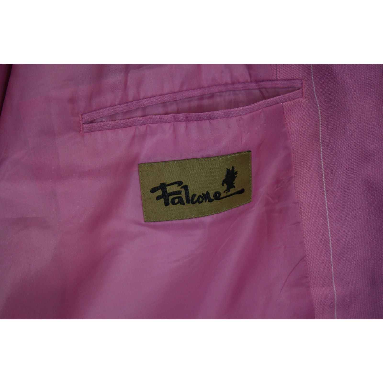 Falcone Vintage Falcone Pink Pinstripe Zoot Suit Mens 58L 46x31 Size 54L - 13 Thumbnail