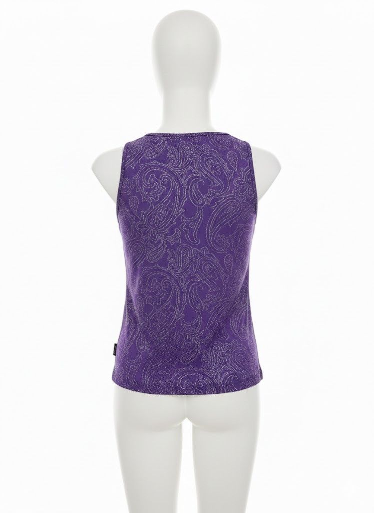 Versace NWT Vintage Versace Jeans Couture Paisley Sparkle Top Purple Size M / US 6-8 / IT 42-44 - 2 Thumbnail