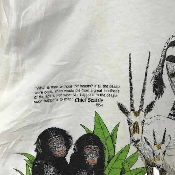 Vintage Vtg 1987 HARLEQUIN TEENA HOUCK Habitats Safari Tee Shirt Size S / US 4 / IT 40 - 6 Thumbnail