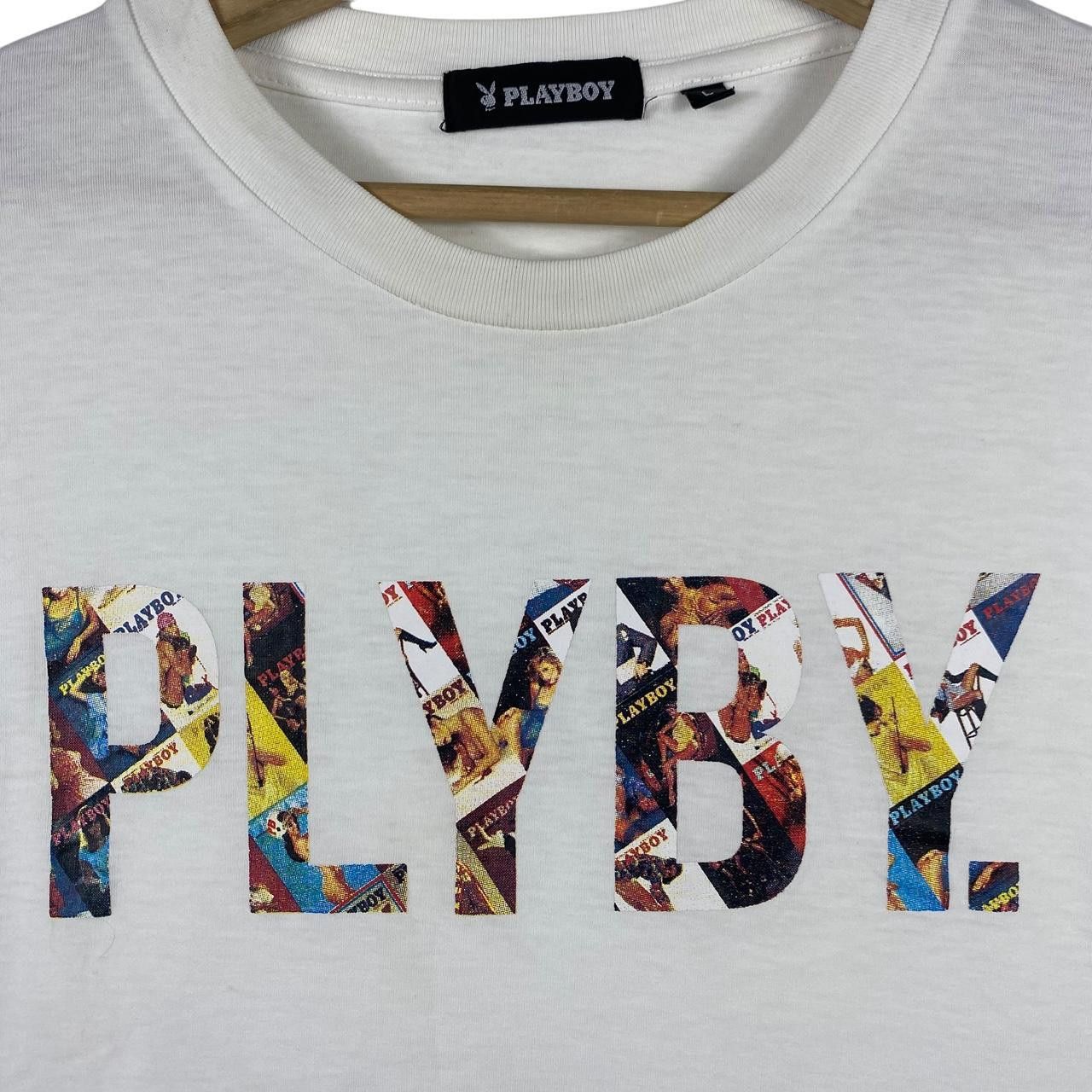 Playboy PLAYBOY MAGAZINE PLYBY Cover Embossed Logo Tee Shirt Top Size L / US 10 / IT 46 - 3 Thumbnail