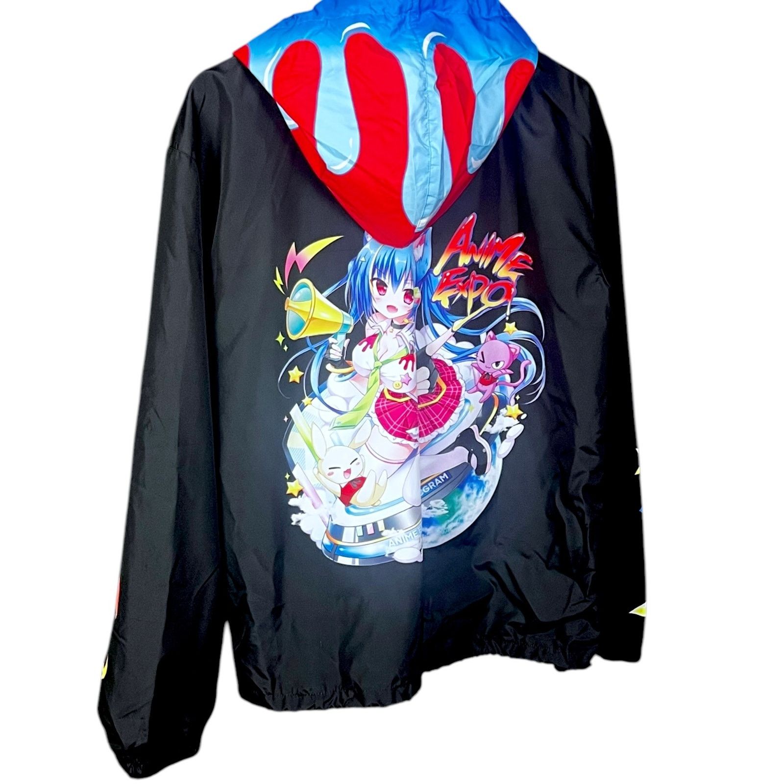 Gildan AX Anime Expo 2022 Men's XL Black Red Exclusive Windbreaker Size US XL / EU 56 / 4 - 3 Thumbnail