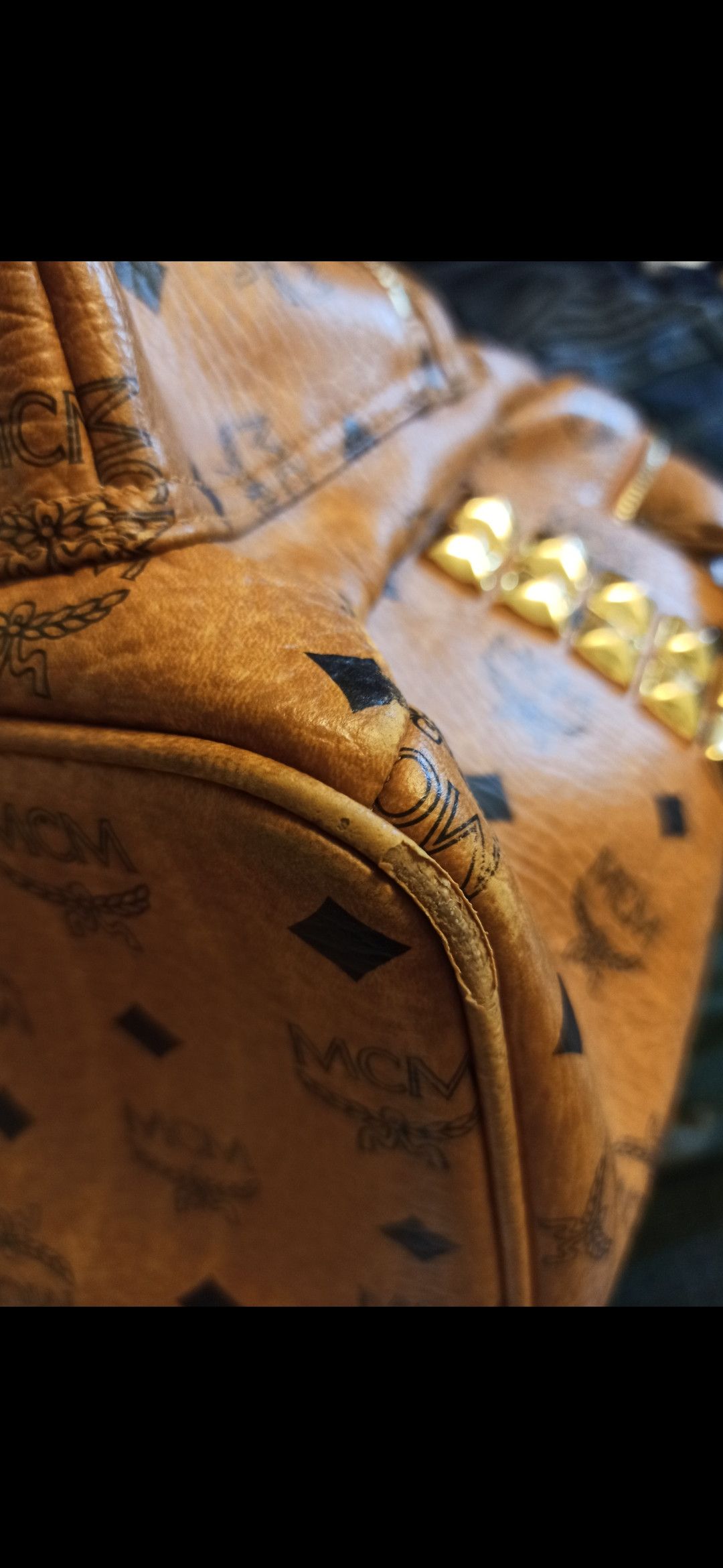 Leather × MCM Mcm stark backpack visetos monogram & studs Size ONE SIZE - 4 Thumbnail