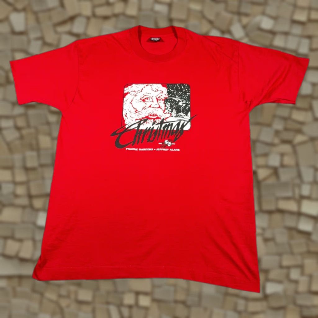 Fruit Of The Loom VINTAGE Christmas Shirt Fruit of the Loom Adult XL Red Santa 90s USA Mens Size US XL / EU 56 / 4 - 1 Thumbnail