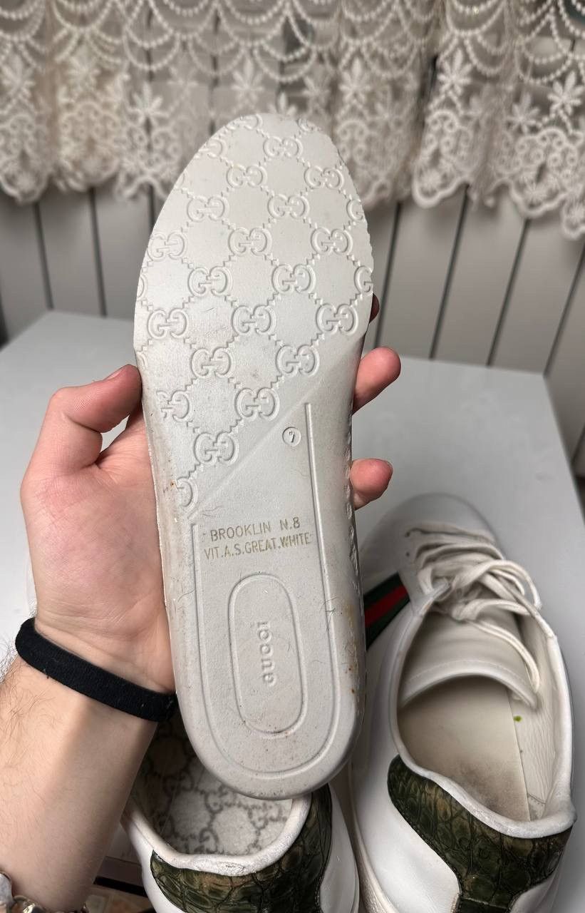 Gucci Rare Gucci Ace Classic White Leather Low Top Sneakers Stripe Size US 8 / EU 41 - 23 Thumbnail