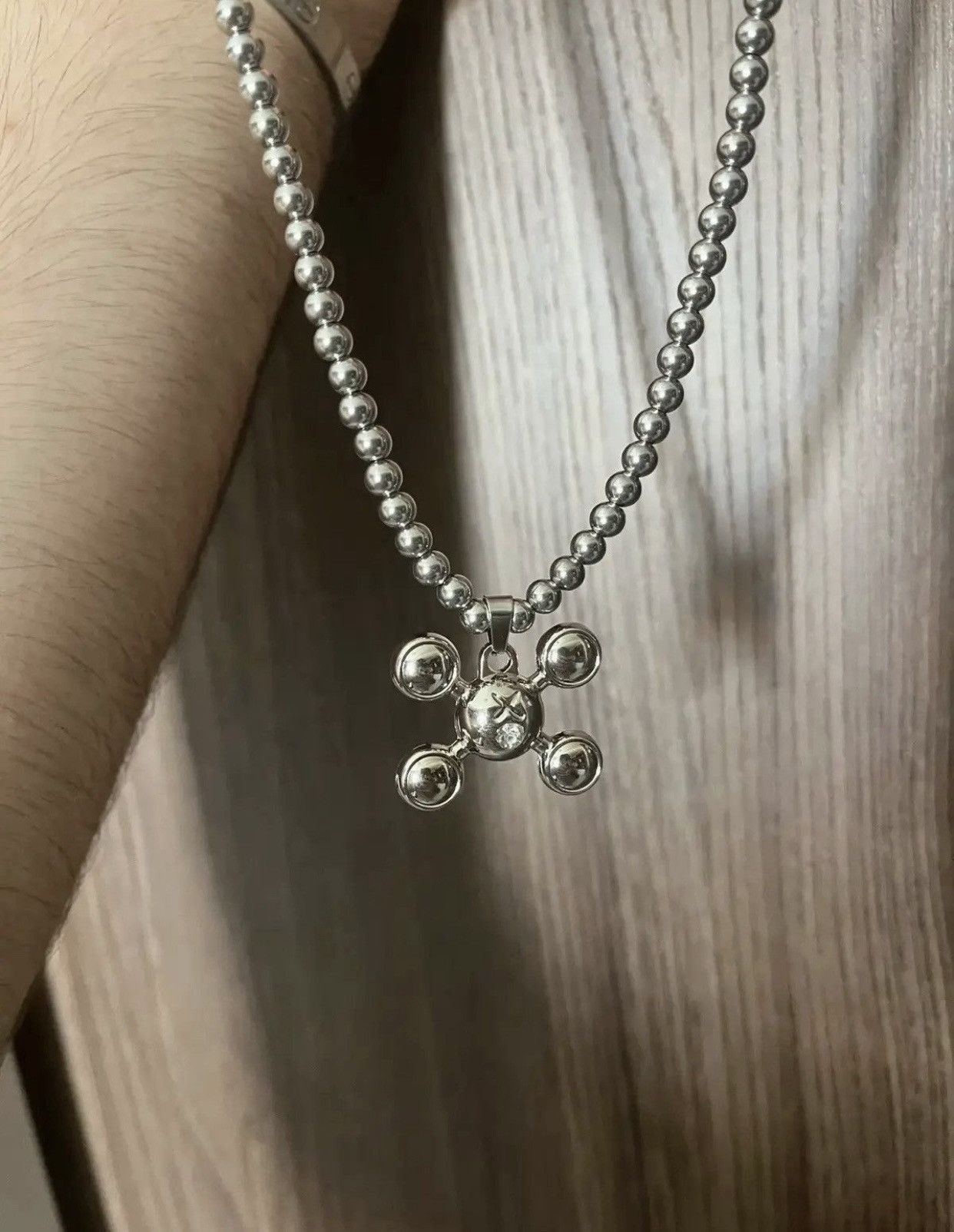 Jewelry Round Bead Chain Quadangle Ball Pendant Size ONE SIZE - 7 Thumbnail
