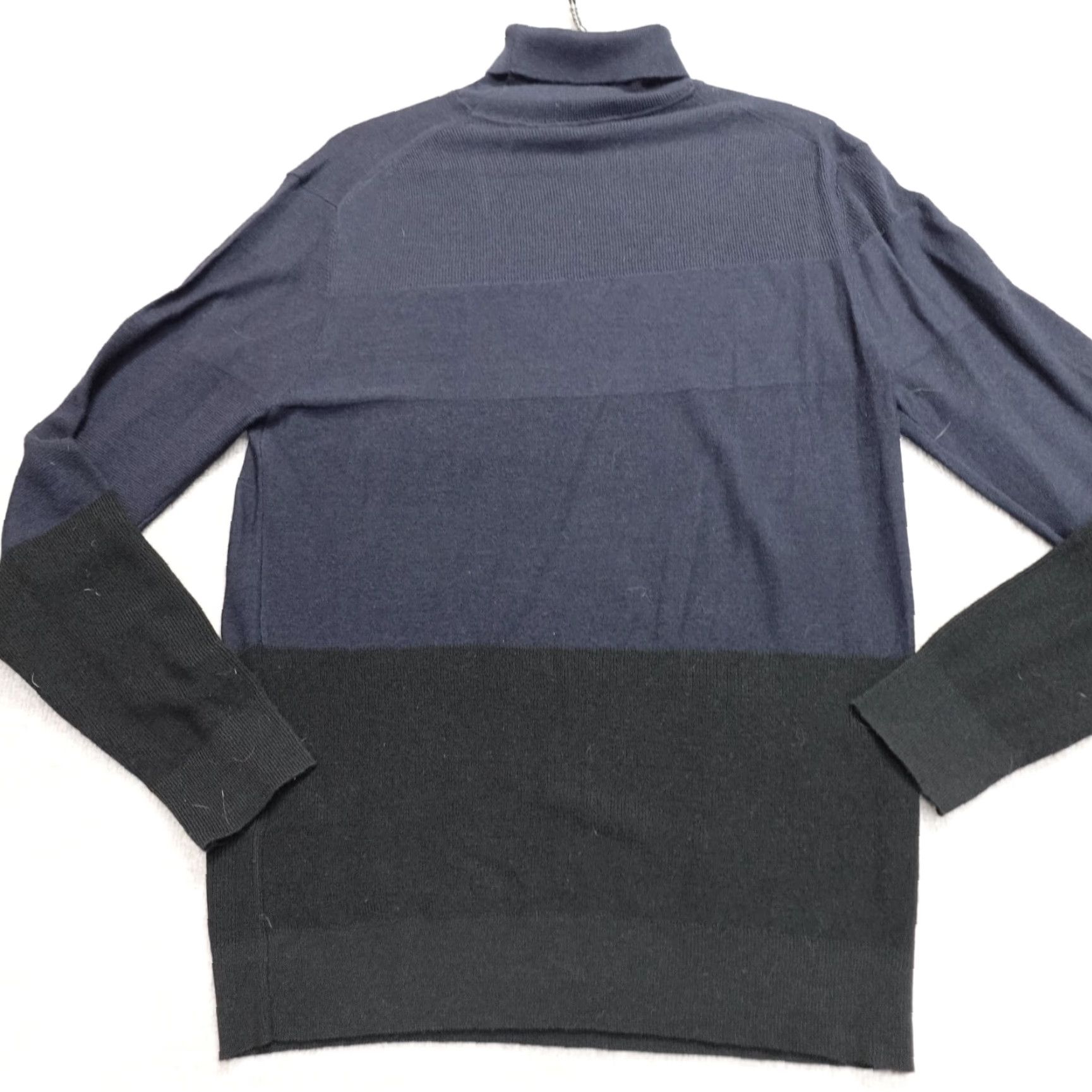 Karl Lagerfeld Karl Lagerfeld Womens Sweater L Blue Wool Blend Turtleneck Colorblock Pullover Long Sleeve Size L / US 10 / IT 46 - 2 Thumbnail