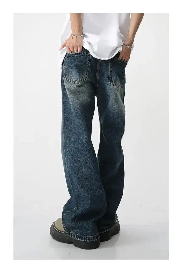 Jean Vintage washed distressed loose wide-leg jeans Size US 32 / EU 48 - 6 Thumbnail