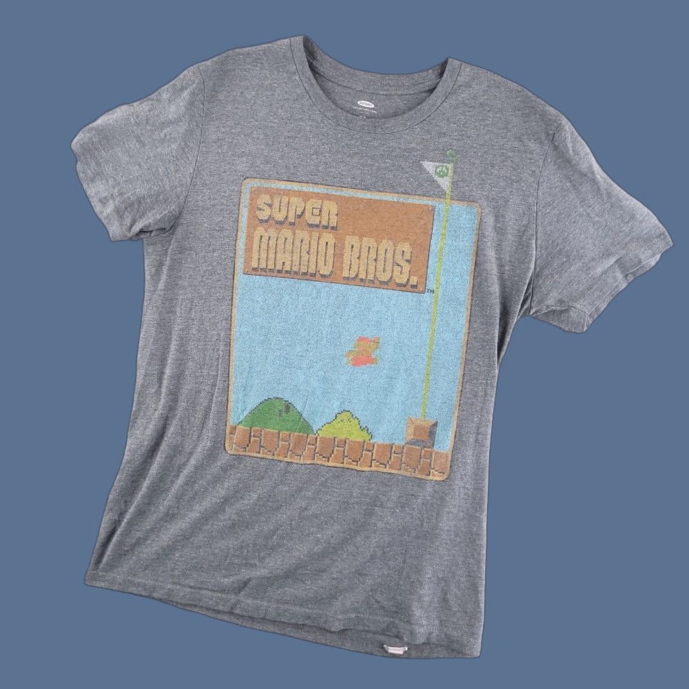Old Navy Old Navy Shirt Mens Medium Gray Super Mario Bros Graphic Tee Collectabilitees) Size US M / EU 48-50 / 2 - 1 Thumbnail
