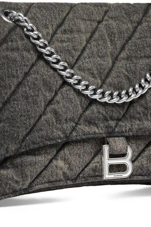 Balenciaga o1mt1gz0824 Size: OS / Crush Large Chain Bag Quilted Grey Size ONE SIZE - 3 Thumbnail