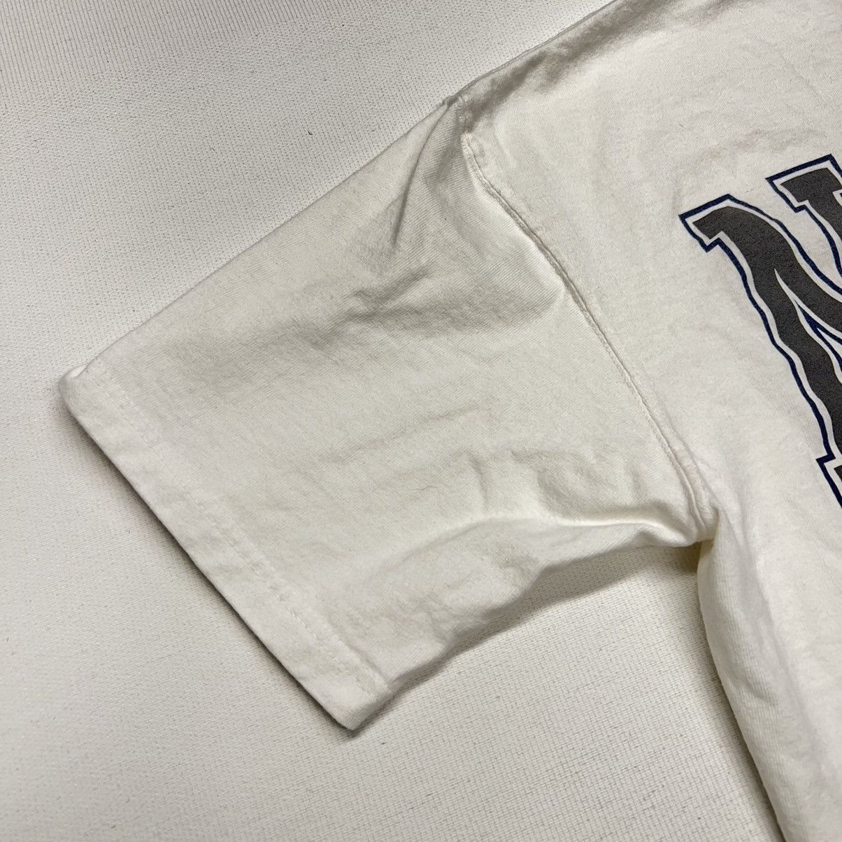 Vintage Navy Tee Shirt White Double Sided Reflective Logo Military Size US M / EU 48-50 / 2 - 11 Thumbnail
