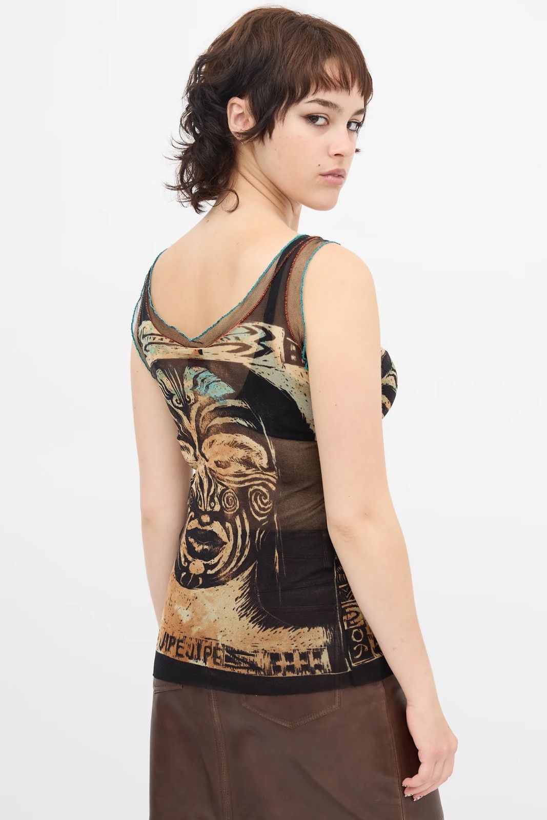 Jean Paul Gaultier Jean Paul Gaultier - S/S’96 - Maori Tribe - Mesh - Tank Top Size S / US 4 / IT 40 - 3 Thumbnail