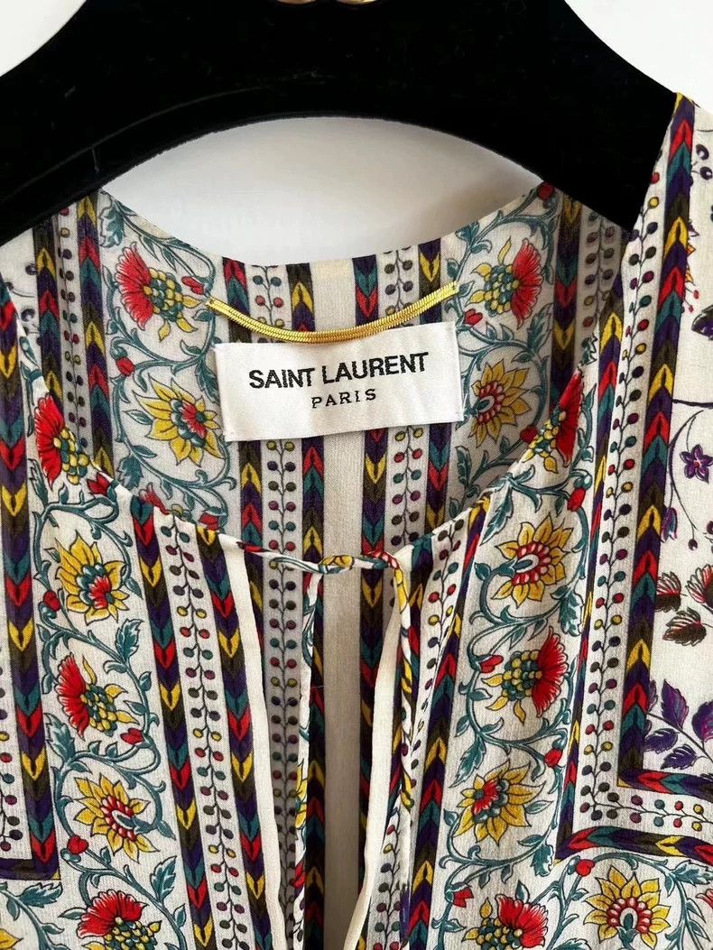 Saint Laurent Paris saint Laurent parisSmall floral boho style strappy dress 2 Size XS / US 0-2 / IT 36-38 - 4 Thumbnail