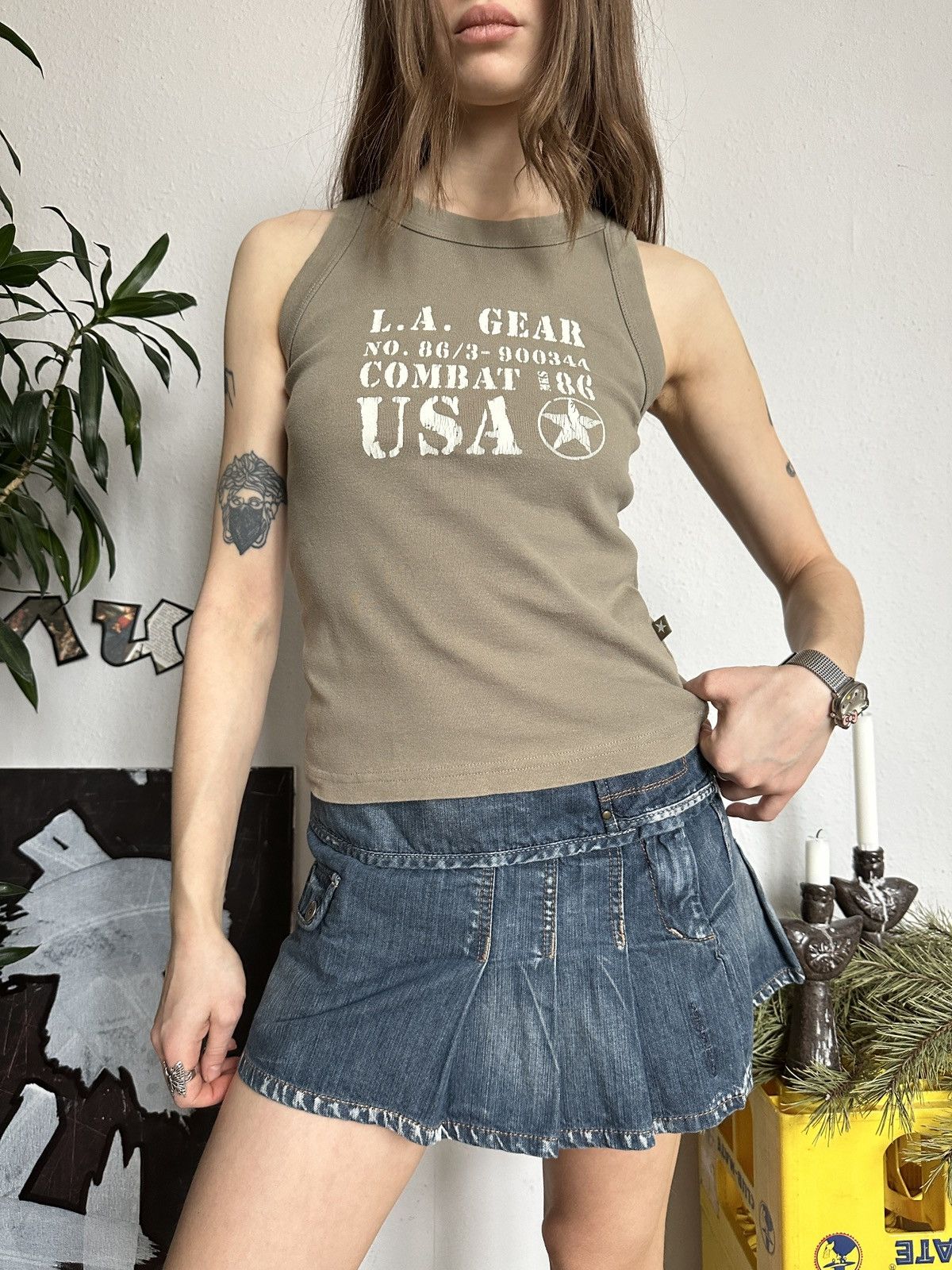 Vintage Vintage Y2K Printed Military Army Usa Tank Top Size L / US 10 / IT 46 - 2 Thumbnail