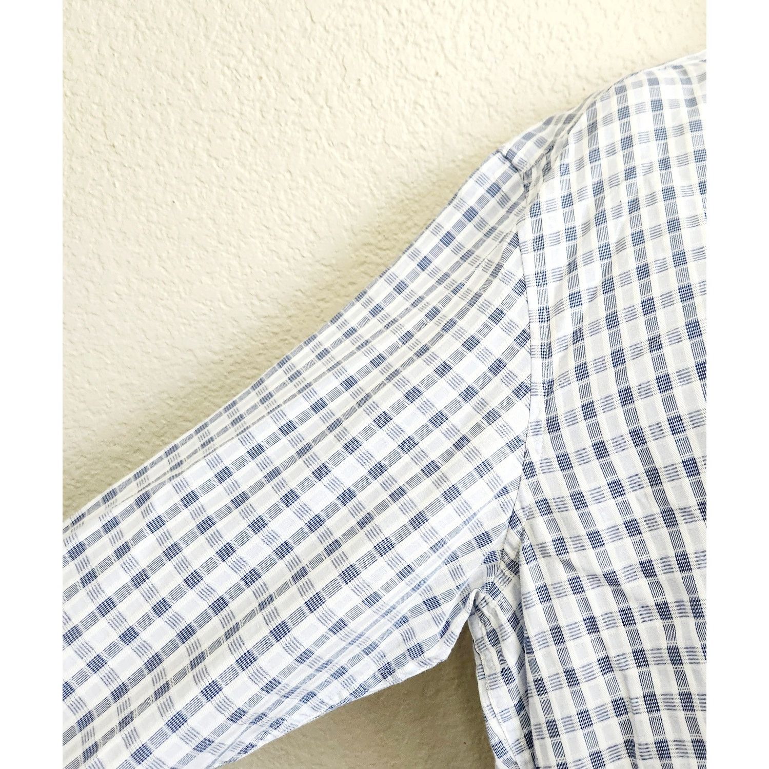 Tasso Elba Tasso Elba Blue White Plaid Button Long Sleeve Shirt 16 16.5 Size US XL / EU 56 / 4 - 3 Thumbnail