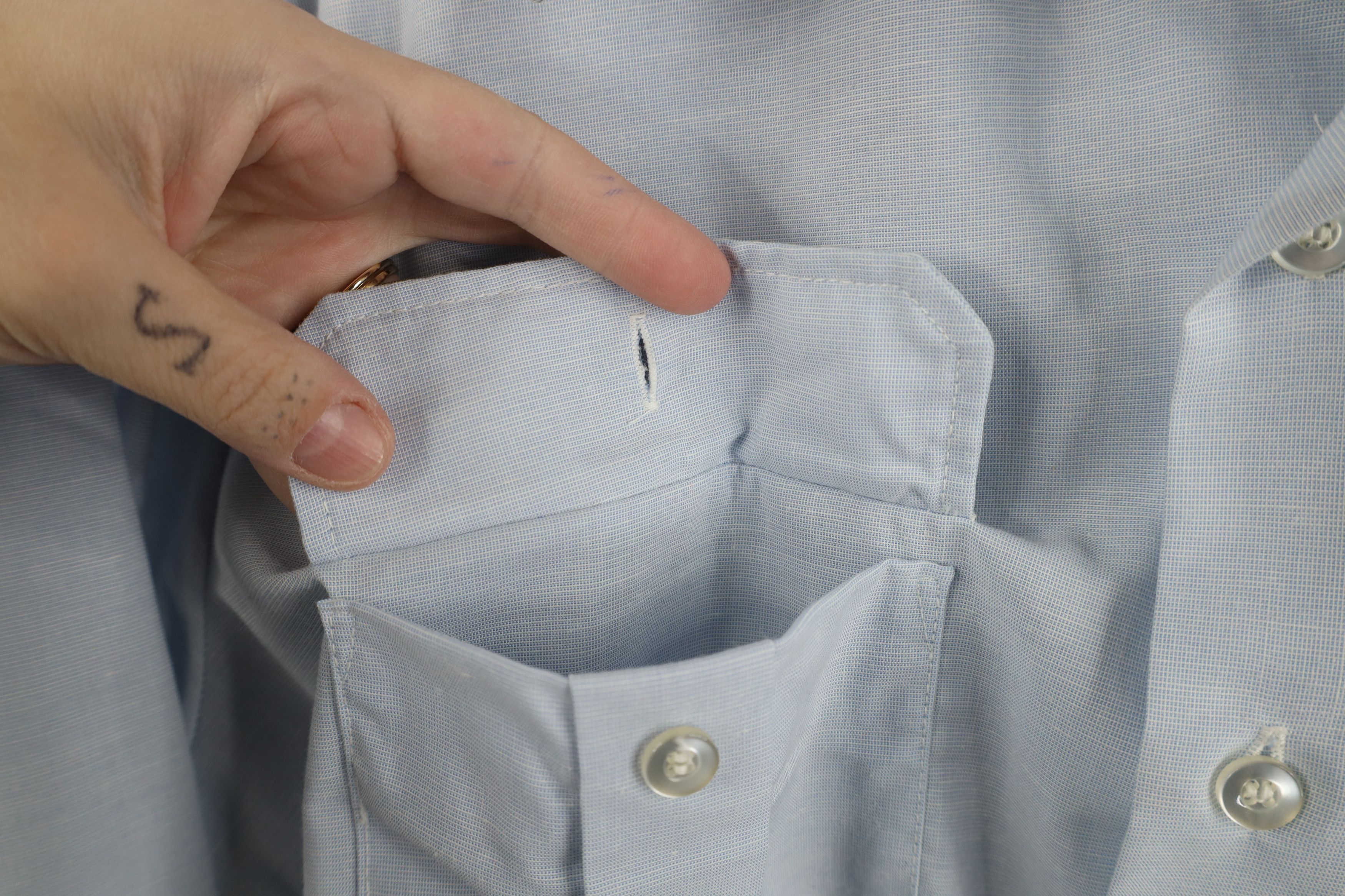 Vintage Vintage 80s USAF Safari Bush Collared Button Shirt Blue USA Size US L / EU 52-54 / 3 - 6 Thumbnail