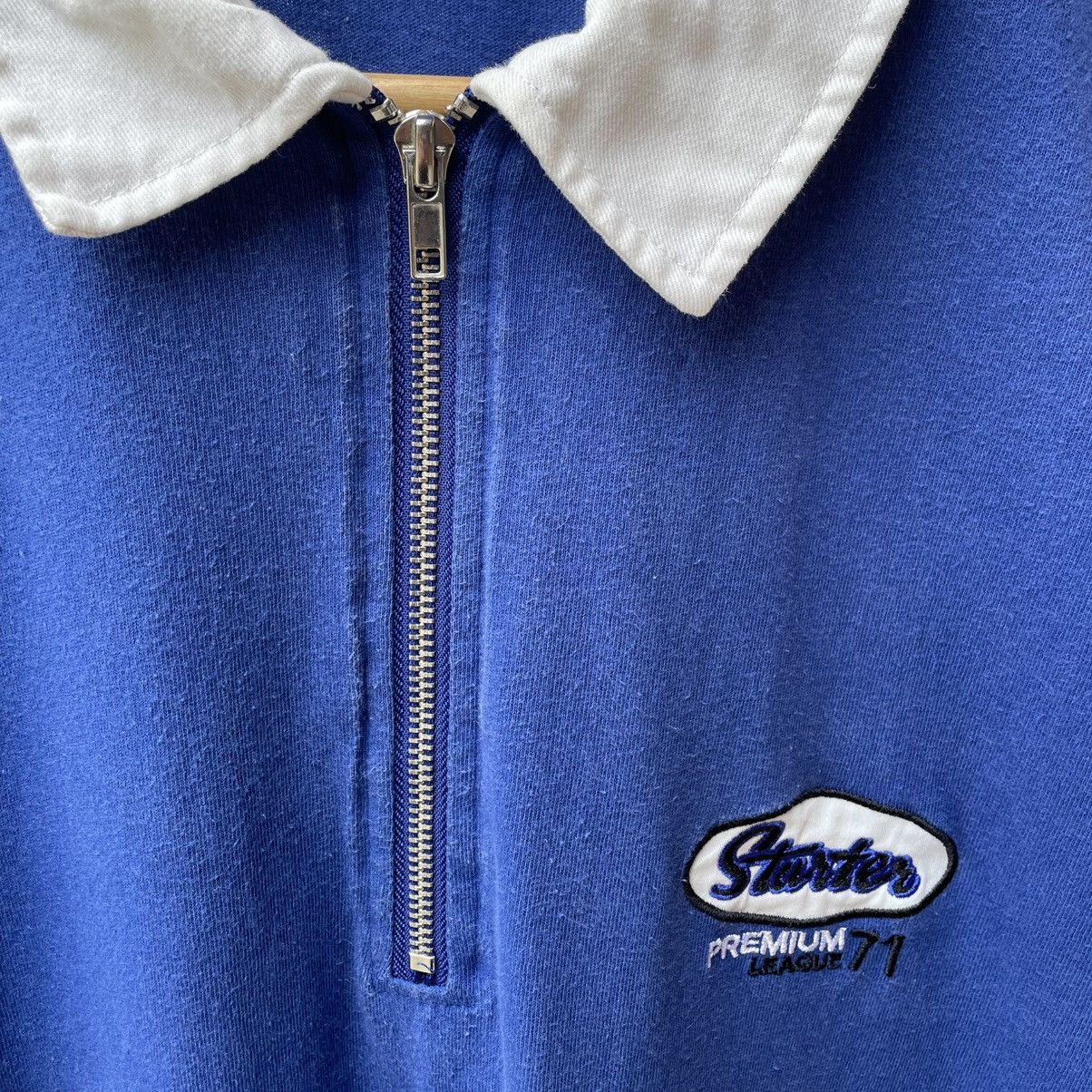 Starter 🔥Vintage Starter Half Zipper Stripe Design Polo Rugby Shirts Size US L / EU 52-54 / 3 - 7 Thumbnail