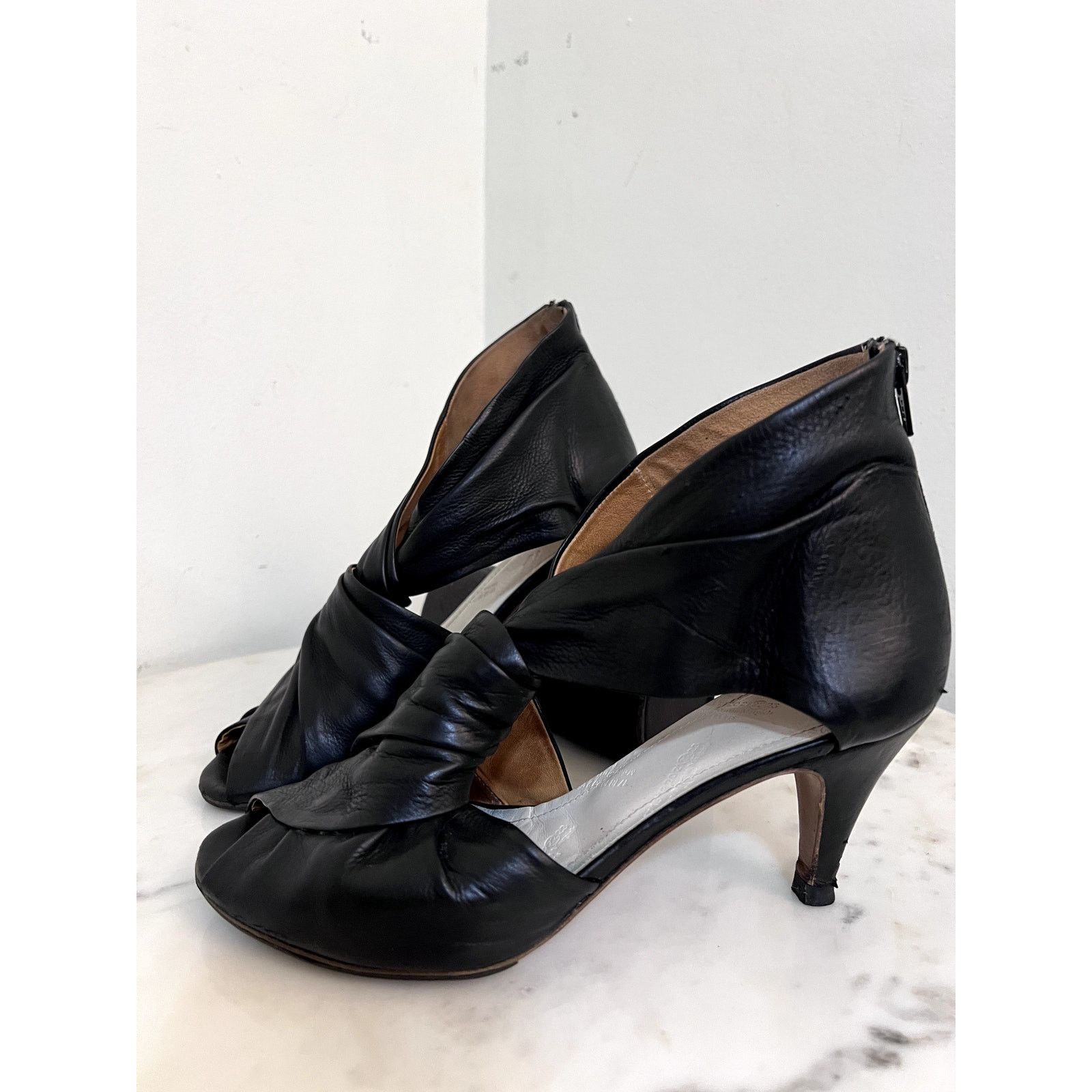 Maison Margiela VINTAGE 2010 Margiela Line 22 Blk Knotted 2.75" Heels EU6.5 Size US 6.5 / IT 36.5 - 1 Thumbnail