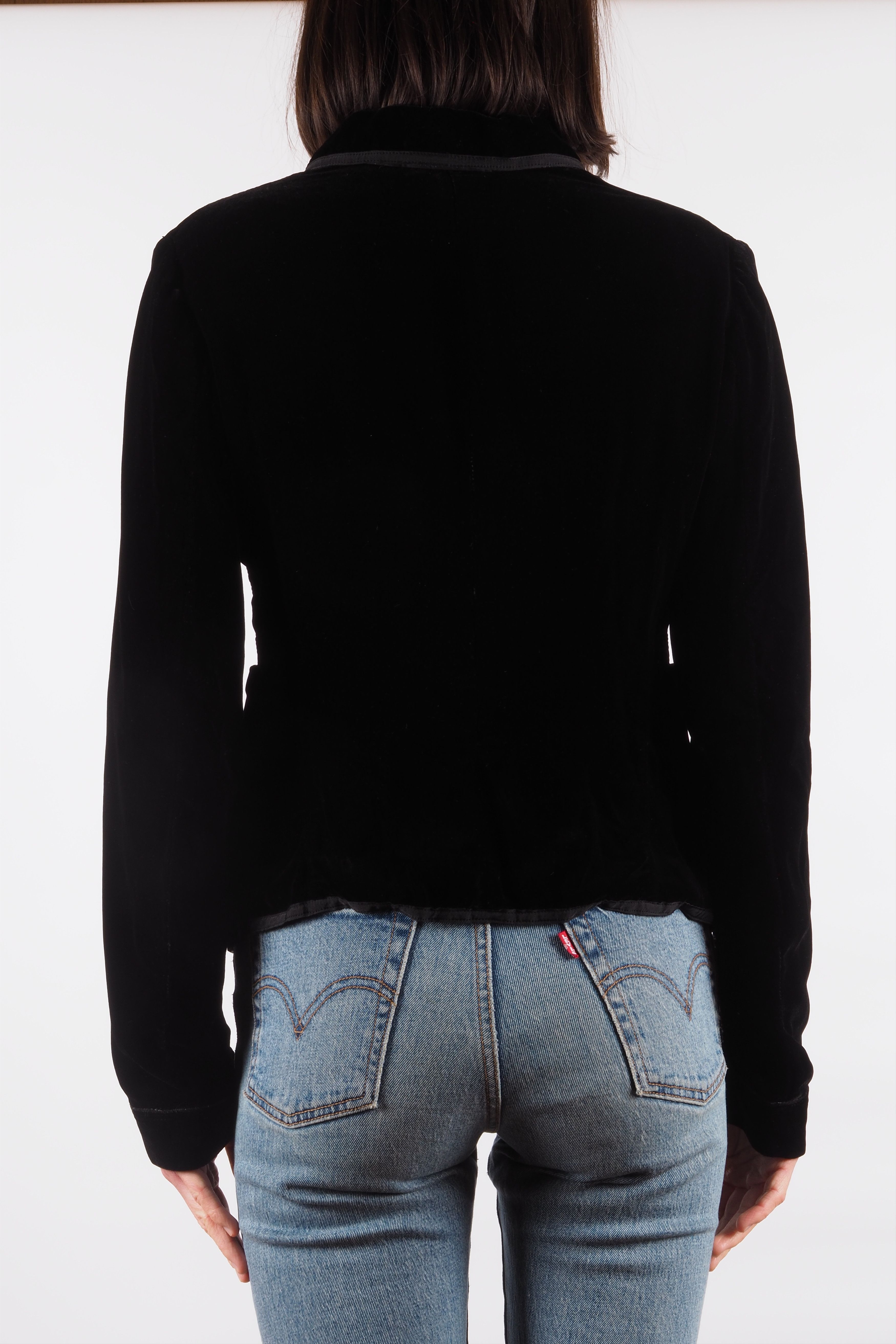 Marithe + Francois Girbaud Marithe Francois Girbaud Vintage Black Velour Blazer Jacket Size M / US 6-8 / IT 42-44 - 3 Thumbnail