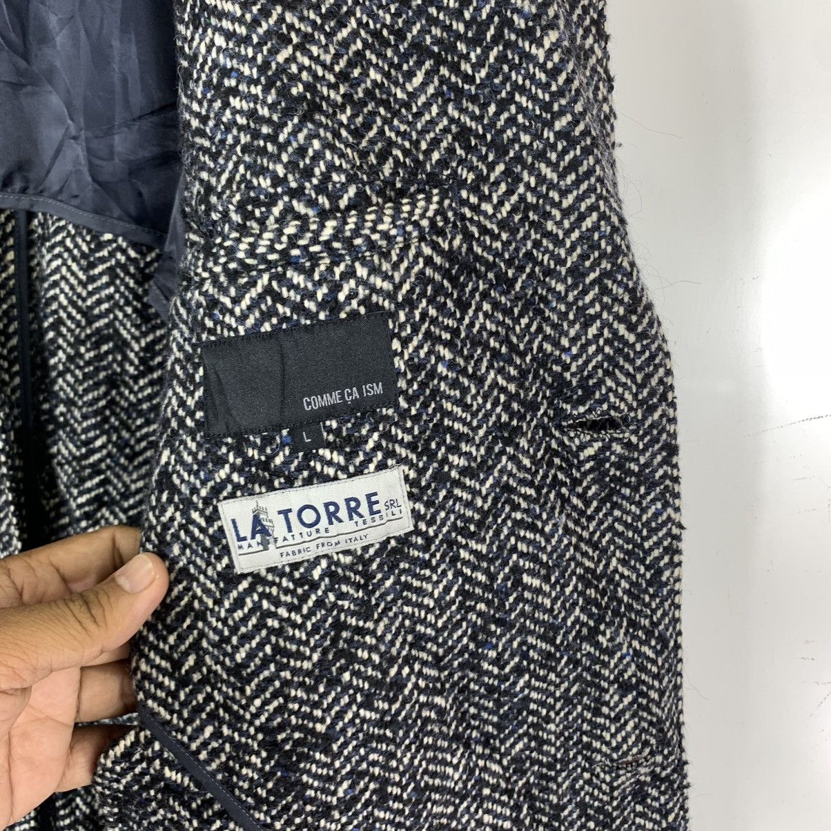 Comme Ca Ism × Vintage VINTAGE COMME CA ISM LA TORRE HERRINGBONE OVERCOAT Size US M / EU 48-50 / 2 - 9 Thumbnail