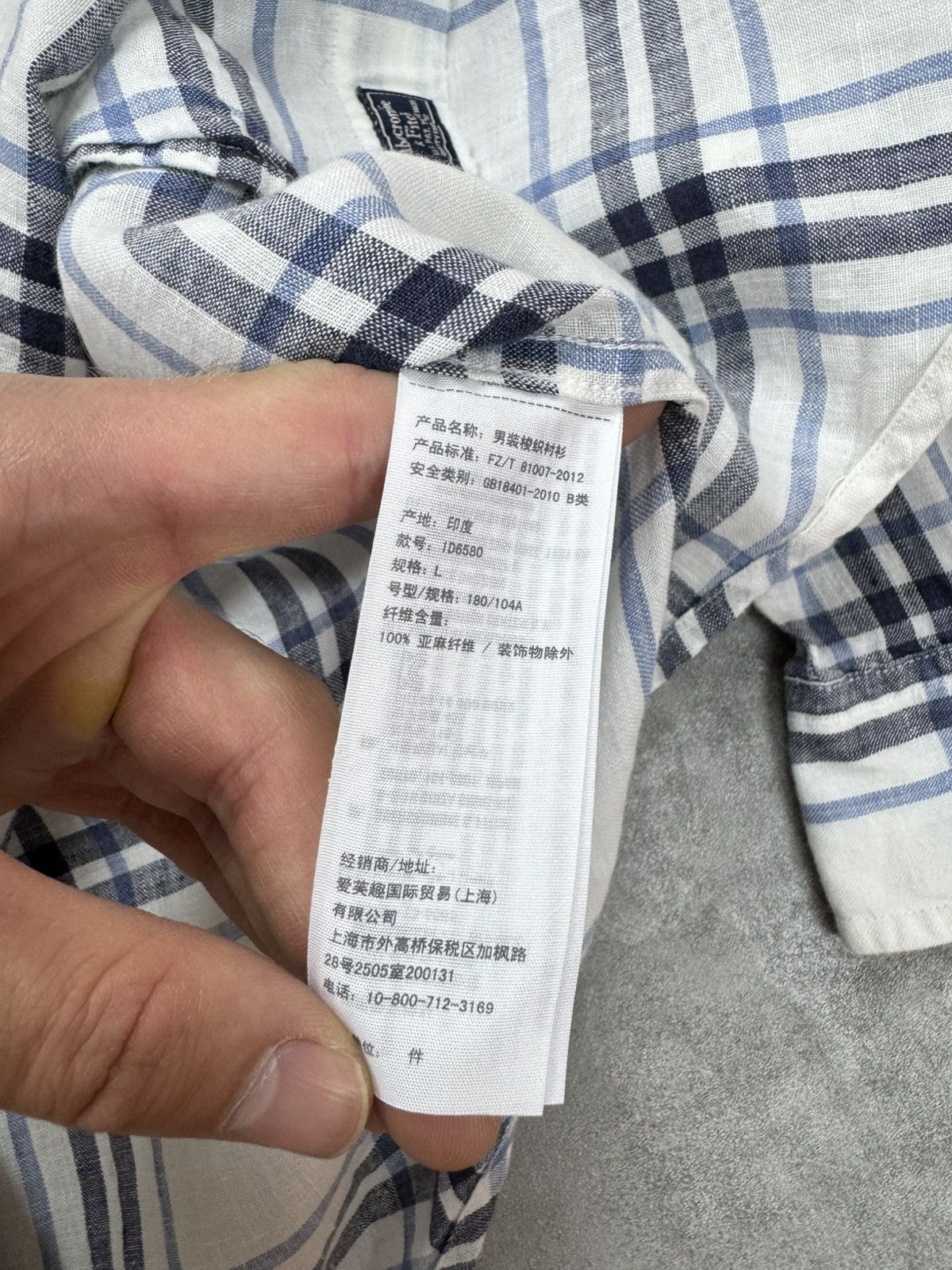Abercrombie & Fitch Abercrombie & Fitch linen checkered shirt long sleeve Large Size US L / EU 52-54 / 3 - 4 Thumbnail