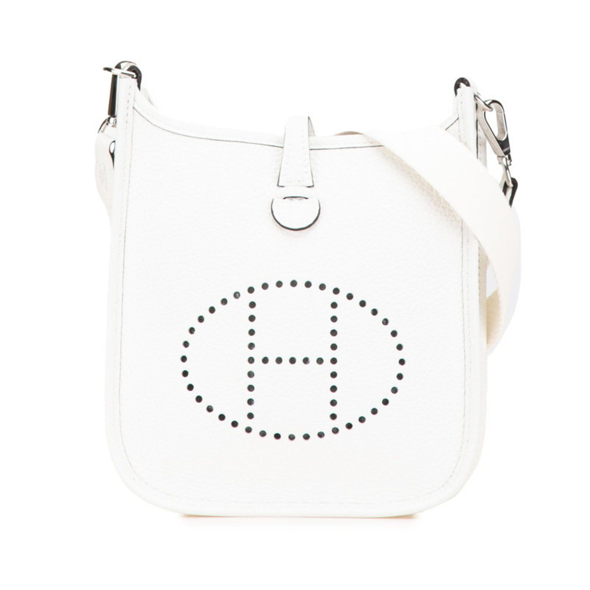 Hermes Evelyn Tpm Shoulder Bag New White Taurillon Clemence Women's Hermes