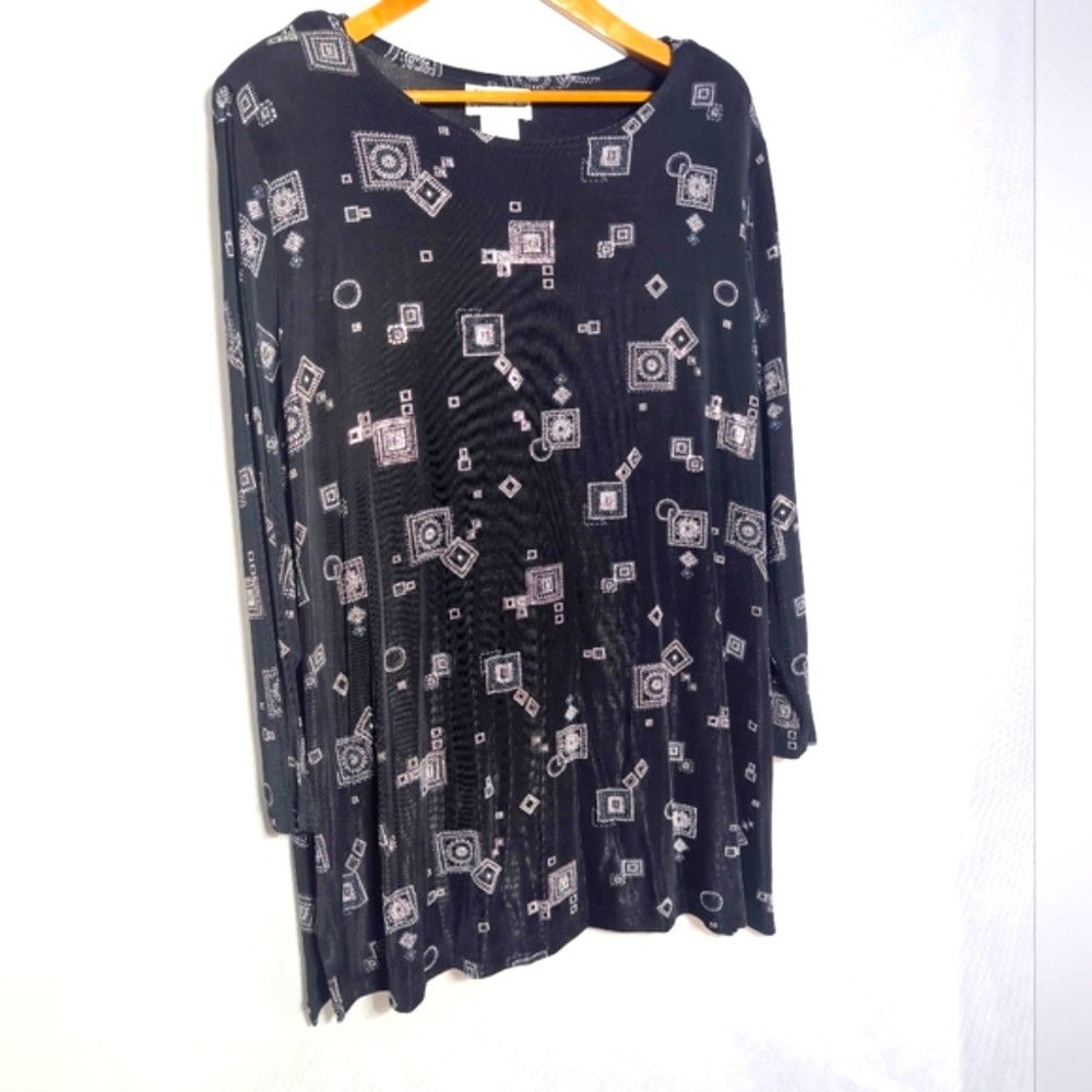 Other Vikki Vi California 2X Black Silver Metallic and White Geom Size XXL / US 16-18 / IT 52-54 - 2 Thumbnail