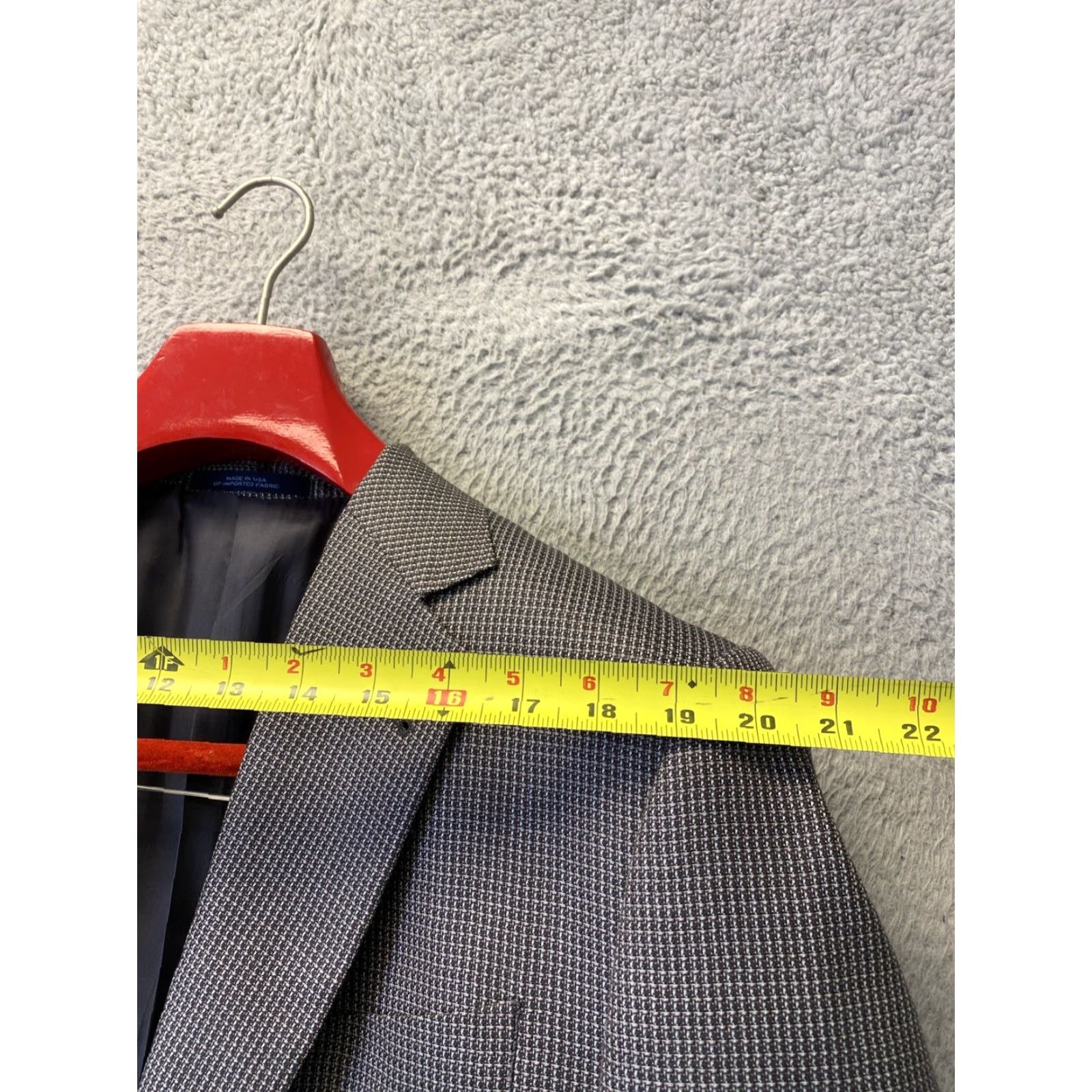 Nordstrom Nordstrom Joseph Abboud Jacket Men 42L Wool Houndstooth Brown Gray Blazer Single-Breasted 4? Size 42R - 5 Thumbnail