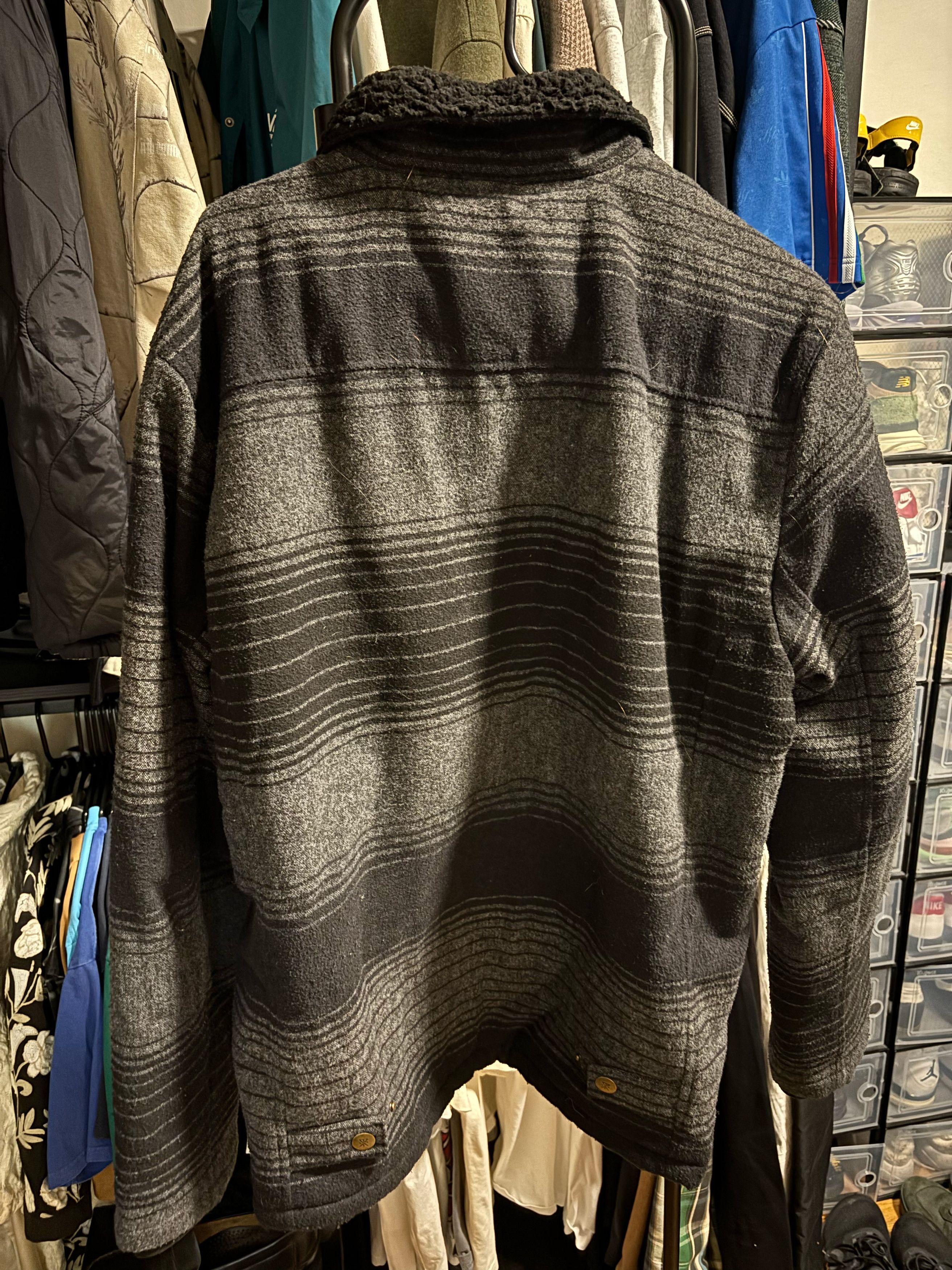 Roark Roark Axeman Jacket Charcoal Stripe Sherpa Lined Size US L / EU 52-54 / 3 - 4 Thumbnail
