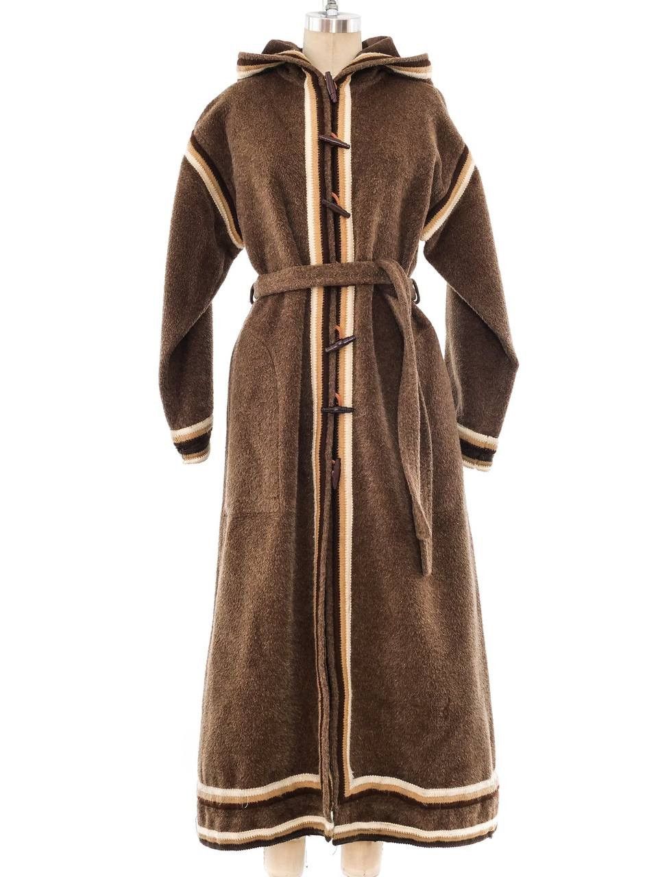 Saint Lauren Wool Maxy Camel Coat 70-80s