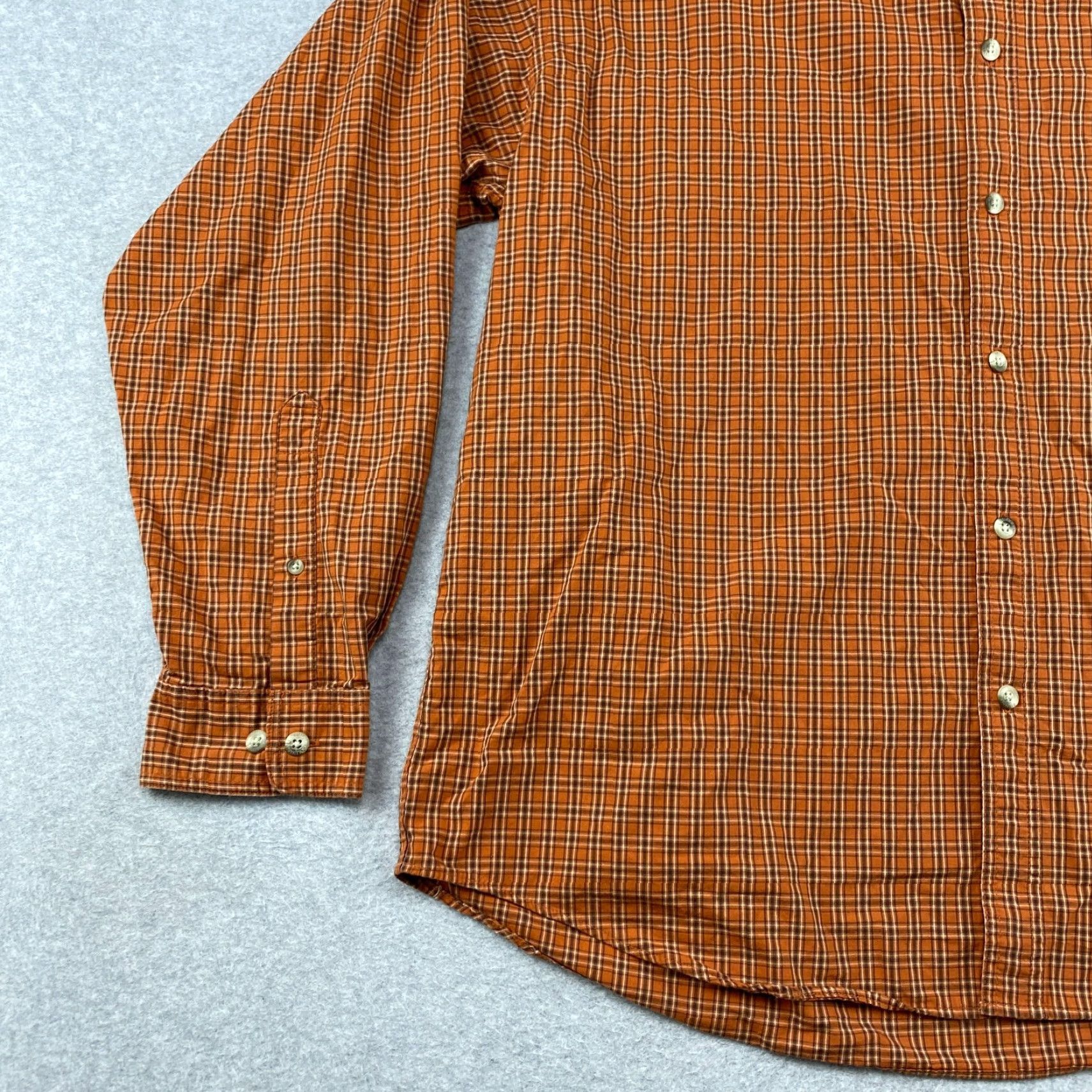 Vintage Columbia Button-Down Shirt Mens 2XL Orange Gingham Plaid Long Sleeve Pocket Button-Up Casual Modern Size US XXL / EU 58 / 5 - 3 Thumbnail
