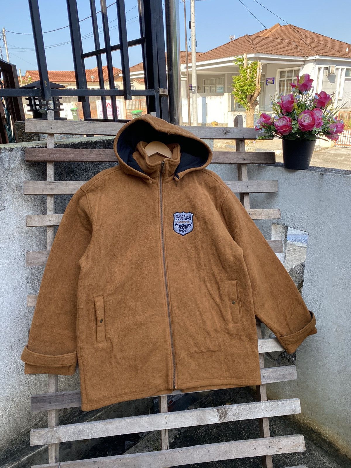 MCM Vintage 90s MCM Fleece Jacket Big Logo Spellout Size US XL / EU 56 / 4 - 3 Thumbnail
