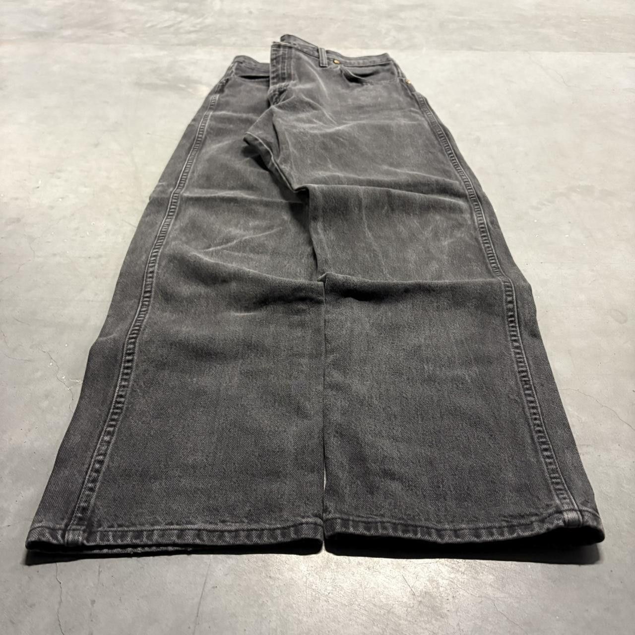 Vintage Crazy Vintage Y2K/2000s Grunge Black Faded Wrangler Workwear Denim Jeans! Size US 36 / EU 52 - 3 Thumbnail